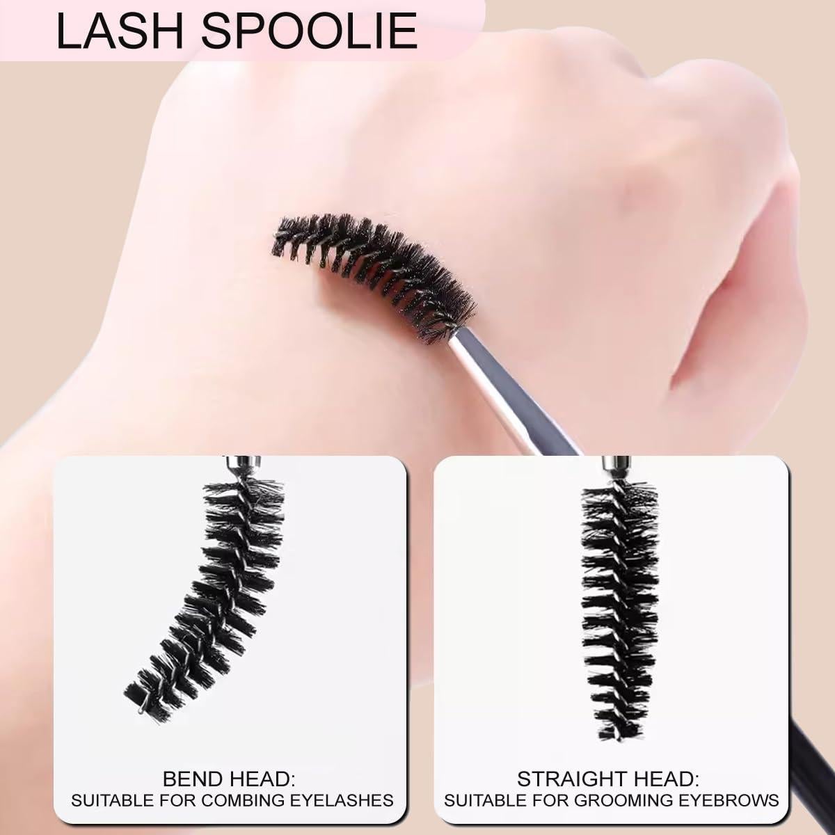 Brocha para Cejas KINGMAS Doble Extremo con Spoolie Negro