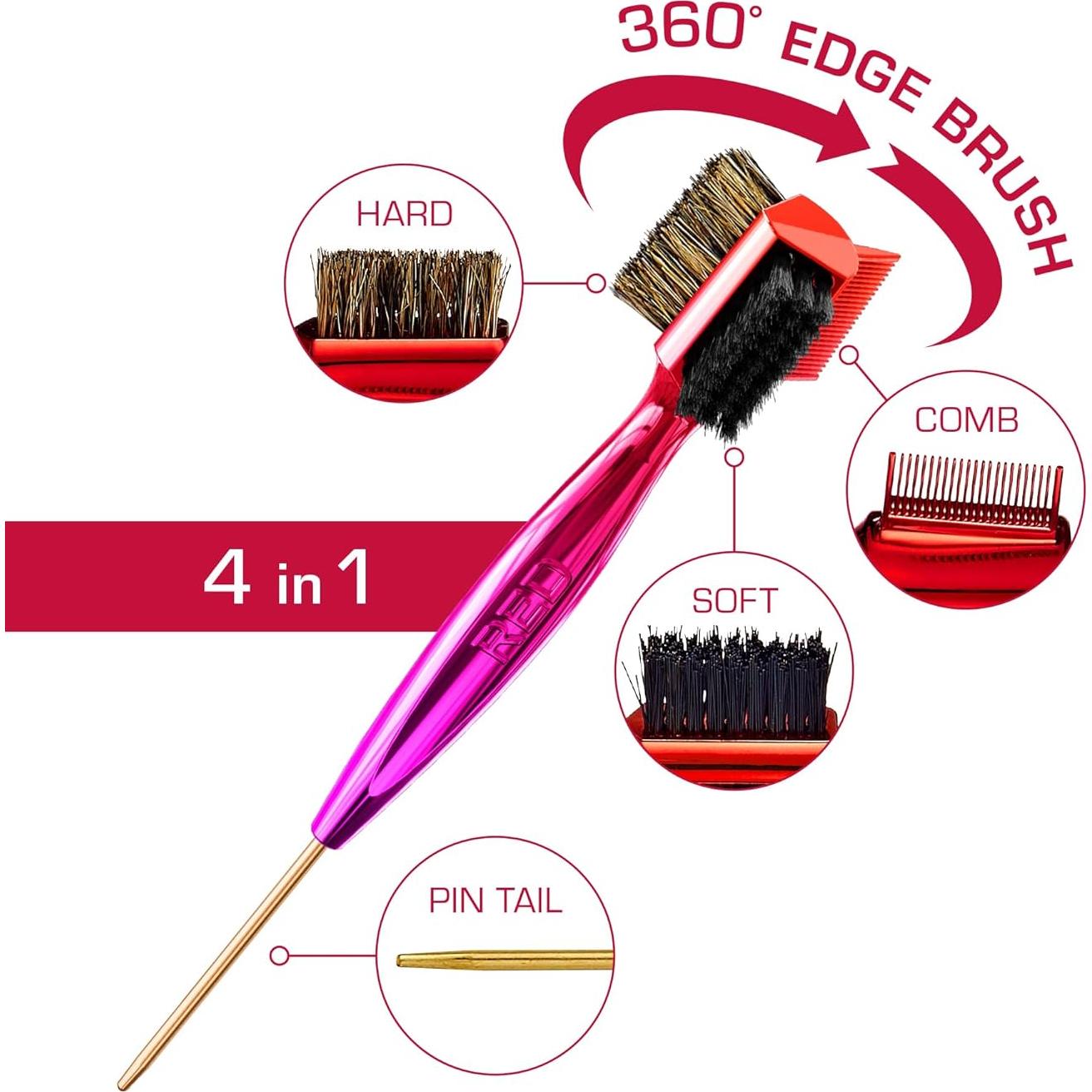 Cepillo 4 en 1 Red by Kiss 360 Edge para Cabello Rizado