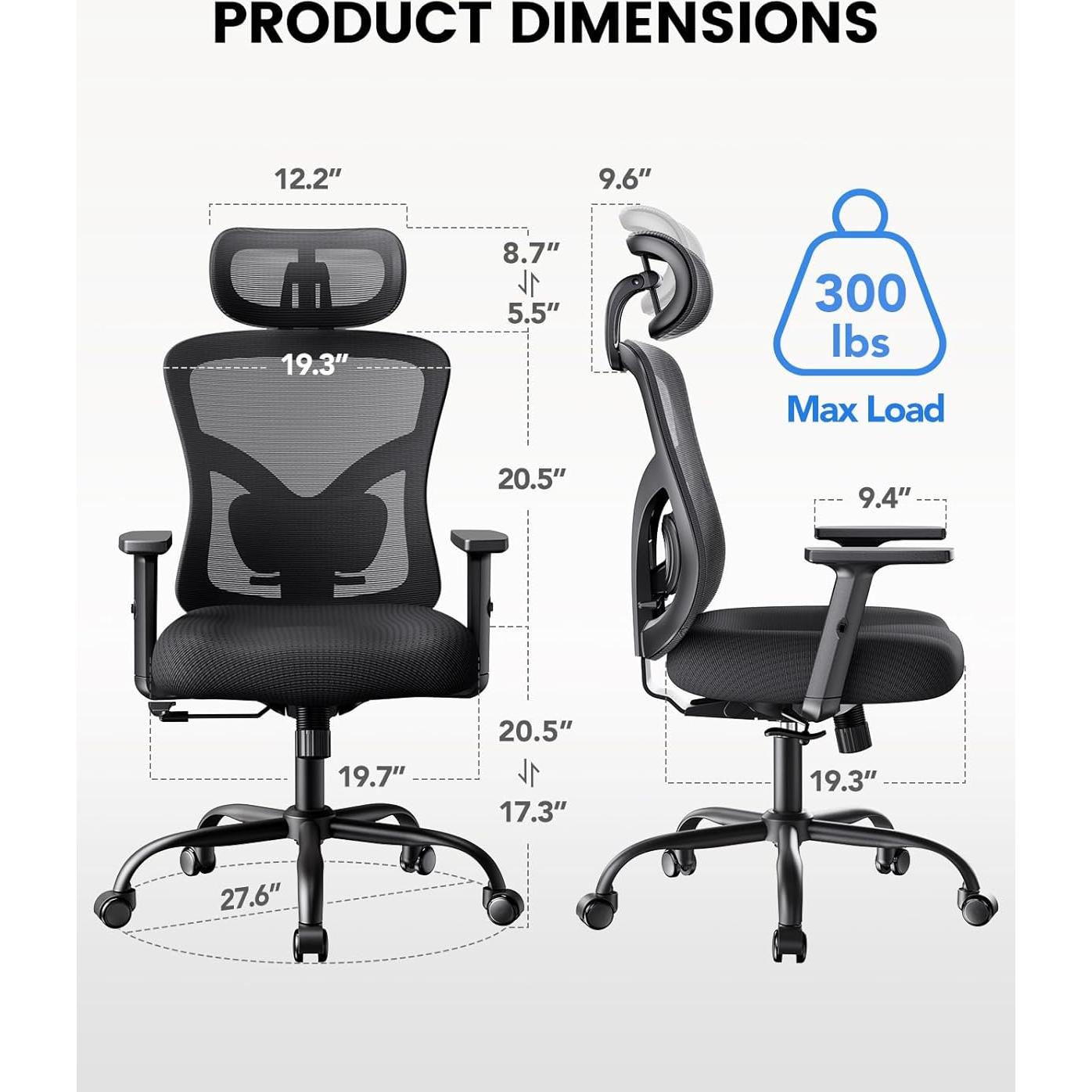 Silla de Oficina Ergonómica Noblewell NWOC1, Soporte Lumbar Ajustable