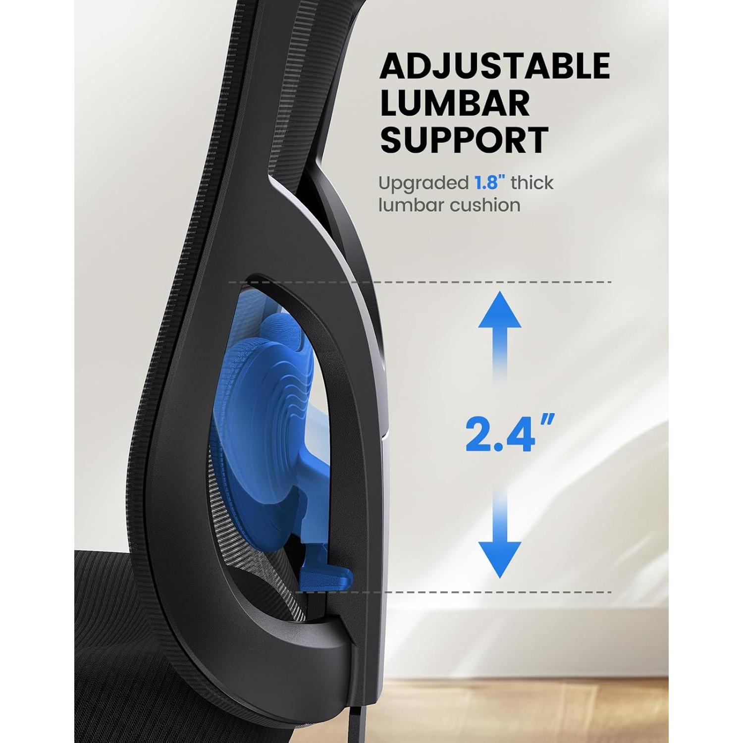 Silla de Oficina Ergonómica Noblewell NWOC1, Soporte Lumbar Ajustable