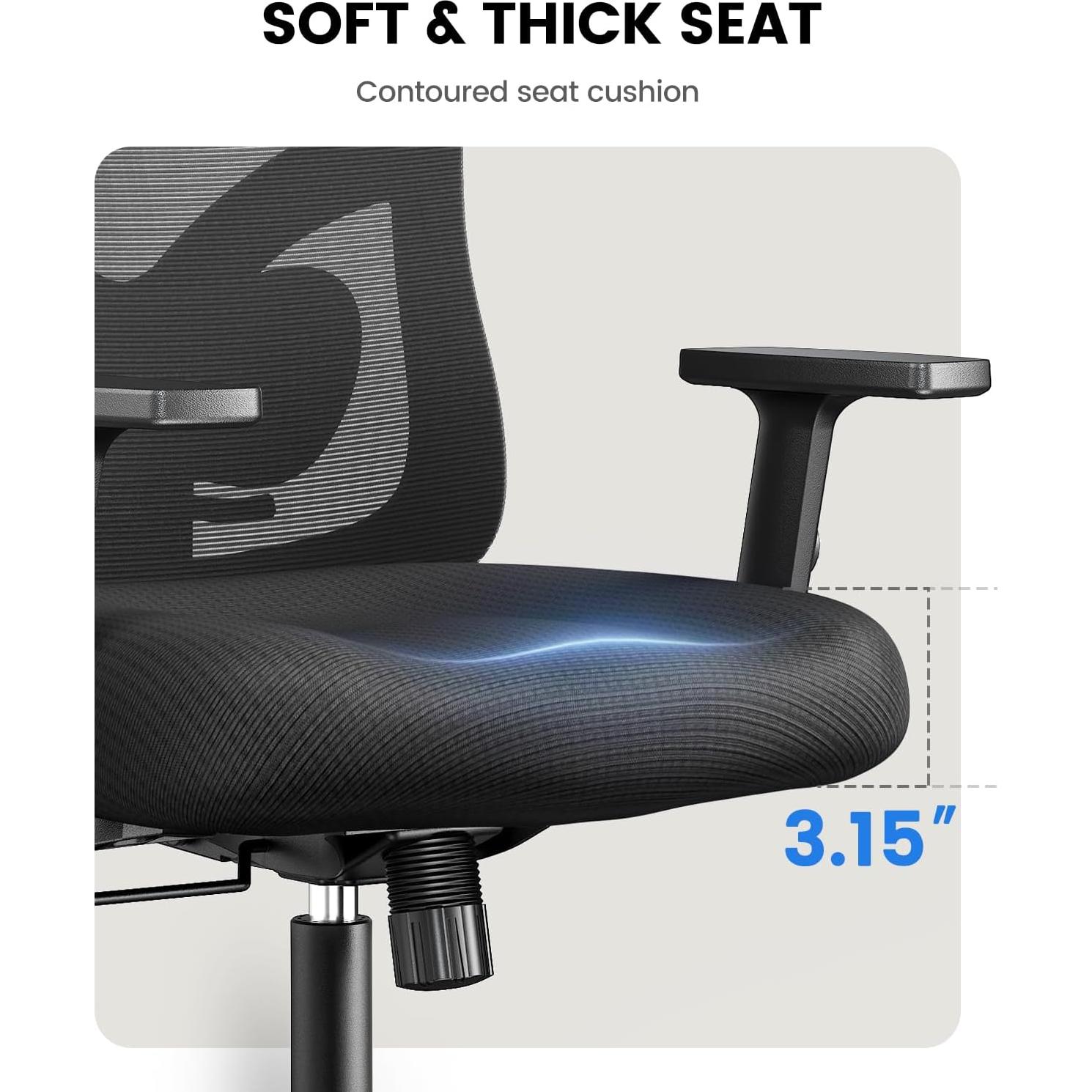 Silla de Oficina Ergonómica Noblewell NWOC1, Soporte Lumbar Ajustable