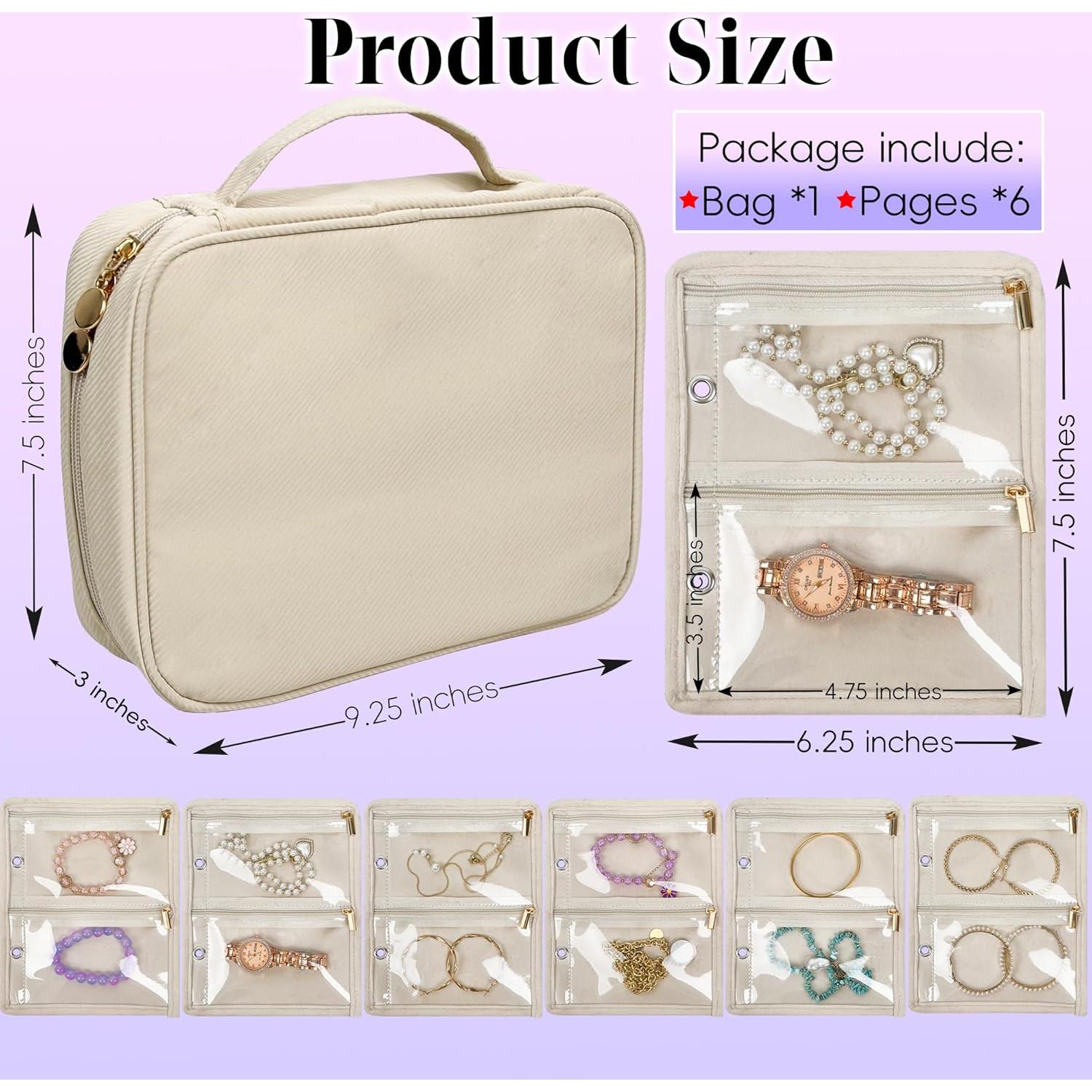 Organizador de Joyería de Viaje LingLingo Beige 24 Compartimentos