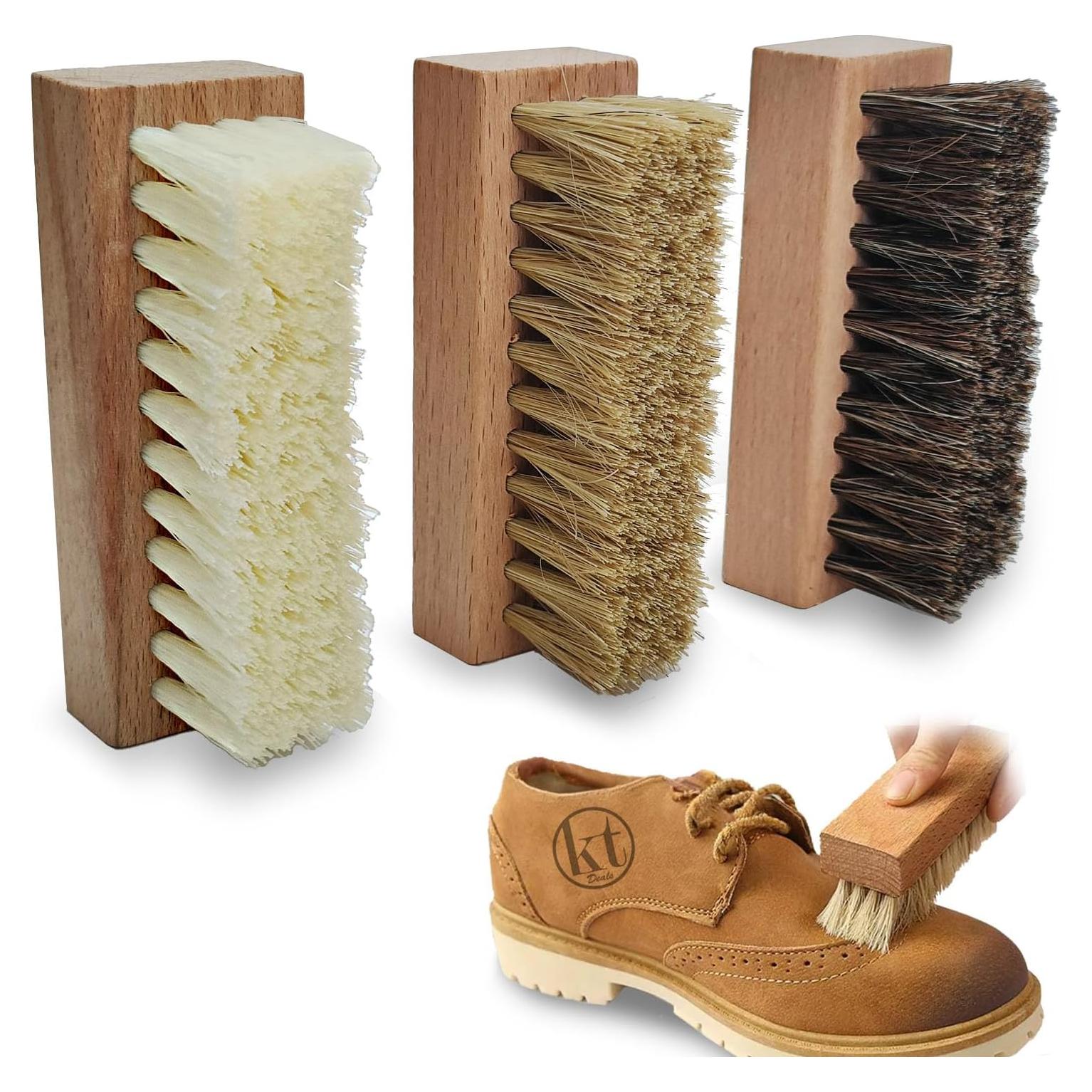 Juego de cepillos de limpieza de zapatos KT Deals - 3 unidades