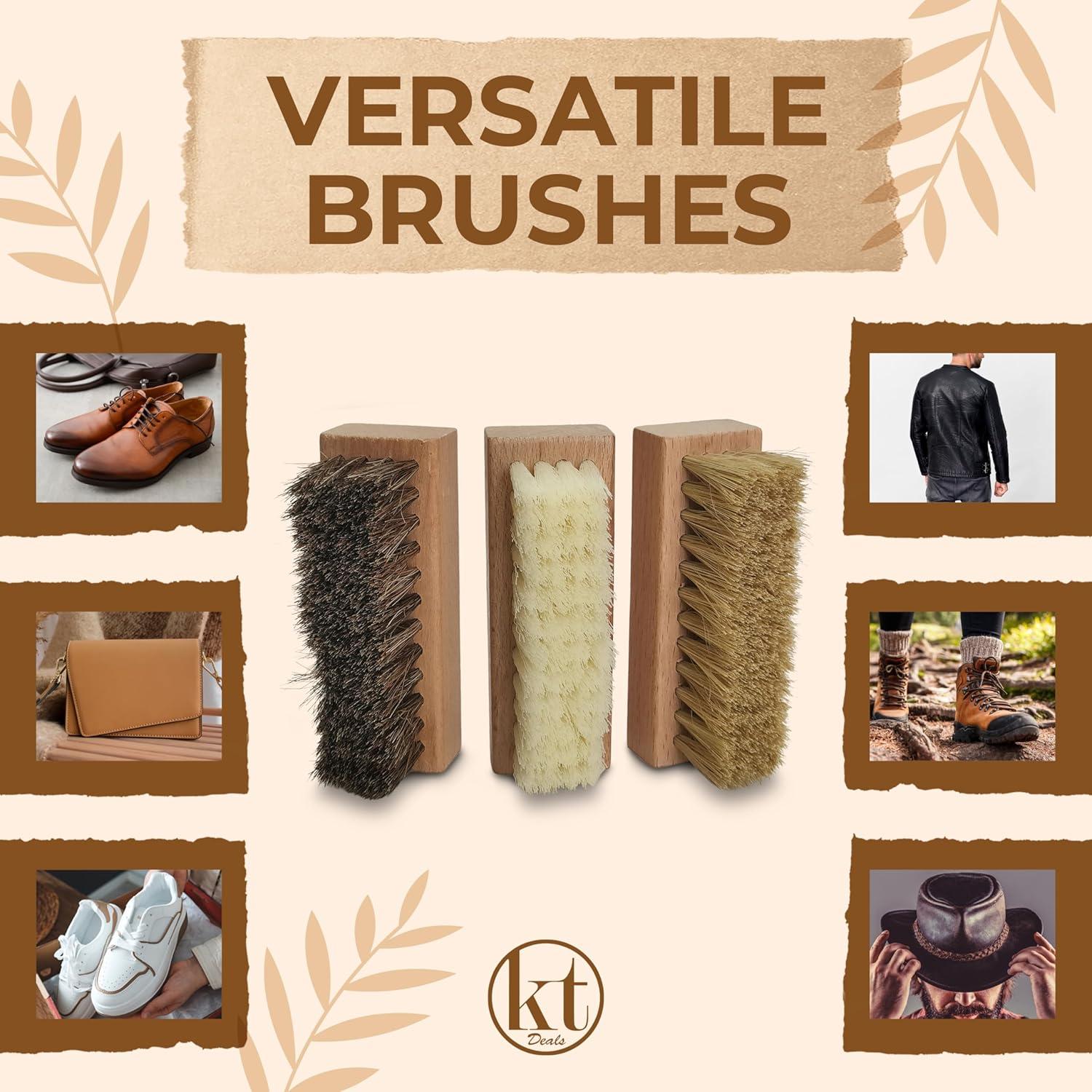 Juego de cepillos de limpieza de zapatos KT Deals - 3 unidades