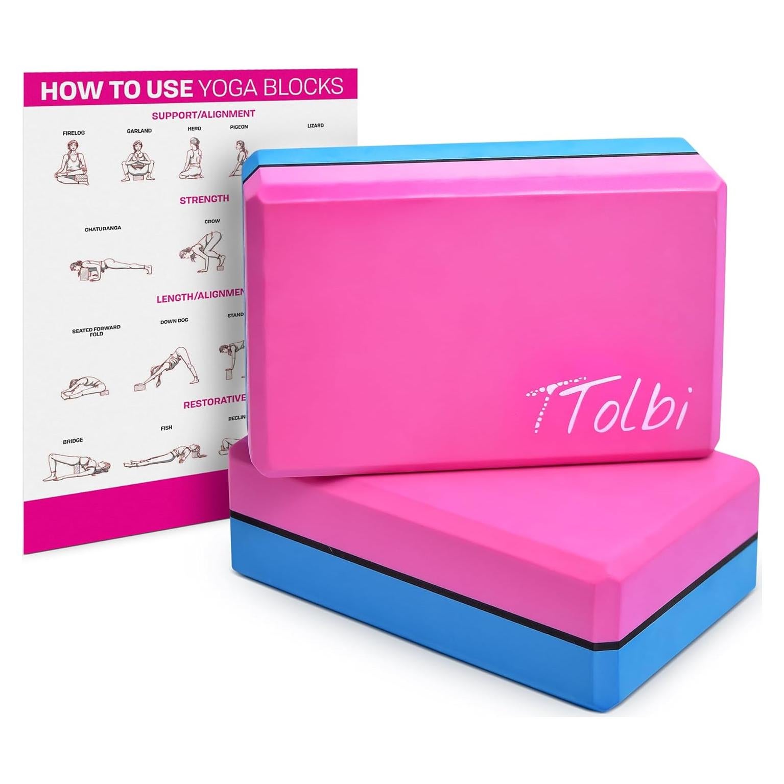 Juego de 2 Bloques de Yoga TTolbi con Banda de Estiramiento