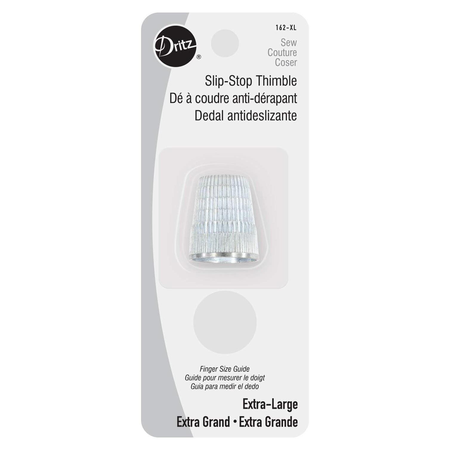 Dedal Dritz Slip Stop Extra Grande Plata para Costura