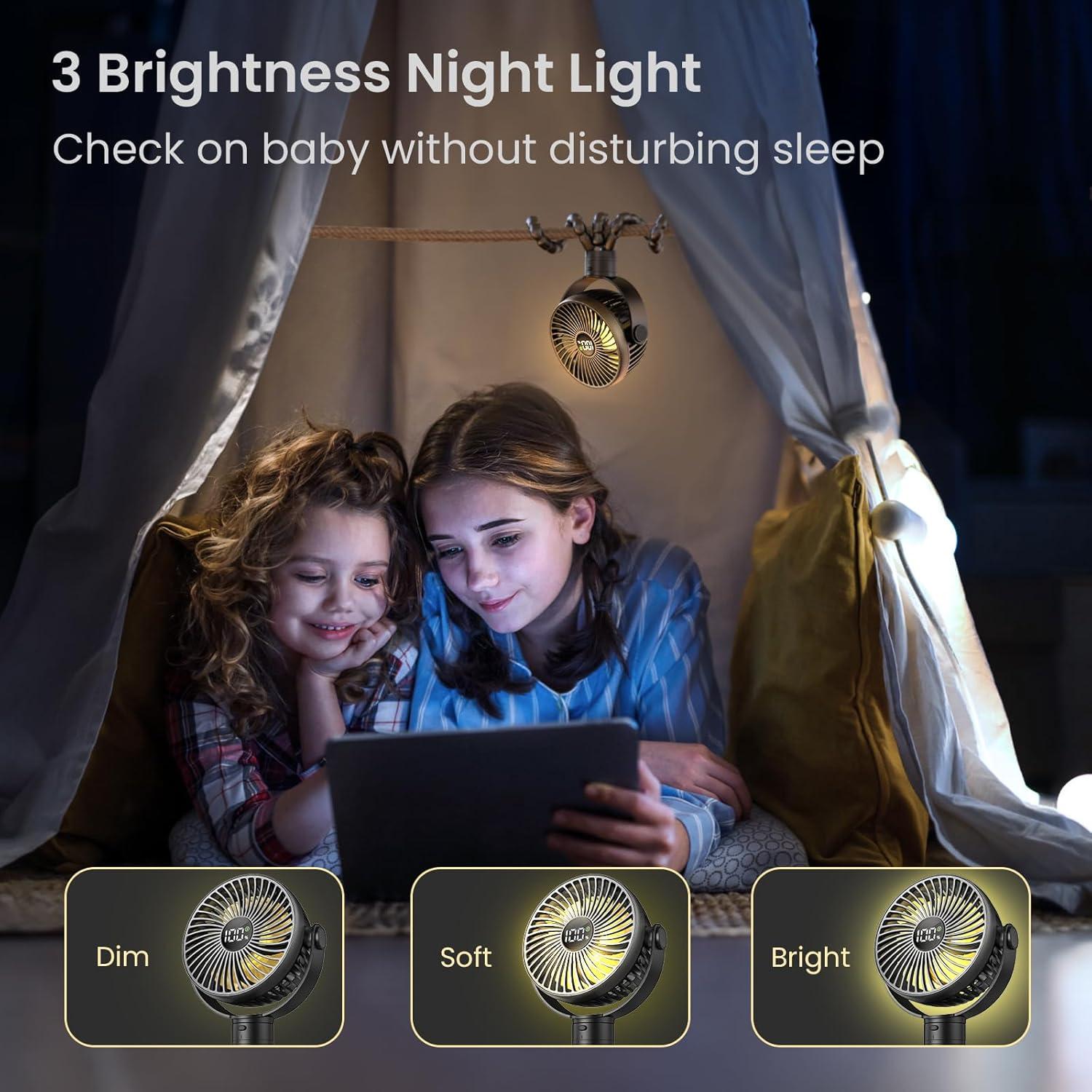 Ventilador Portátil Coohea KW47 Recargable 4000mAh 25H Negro