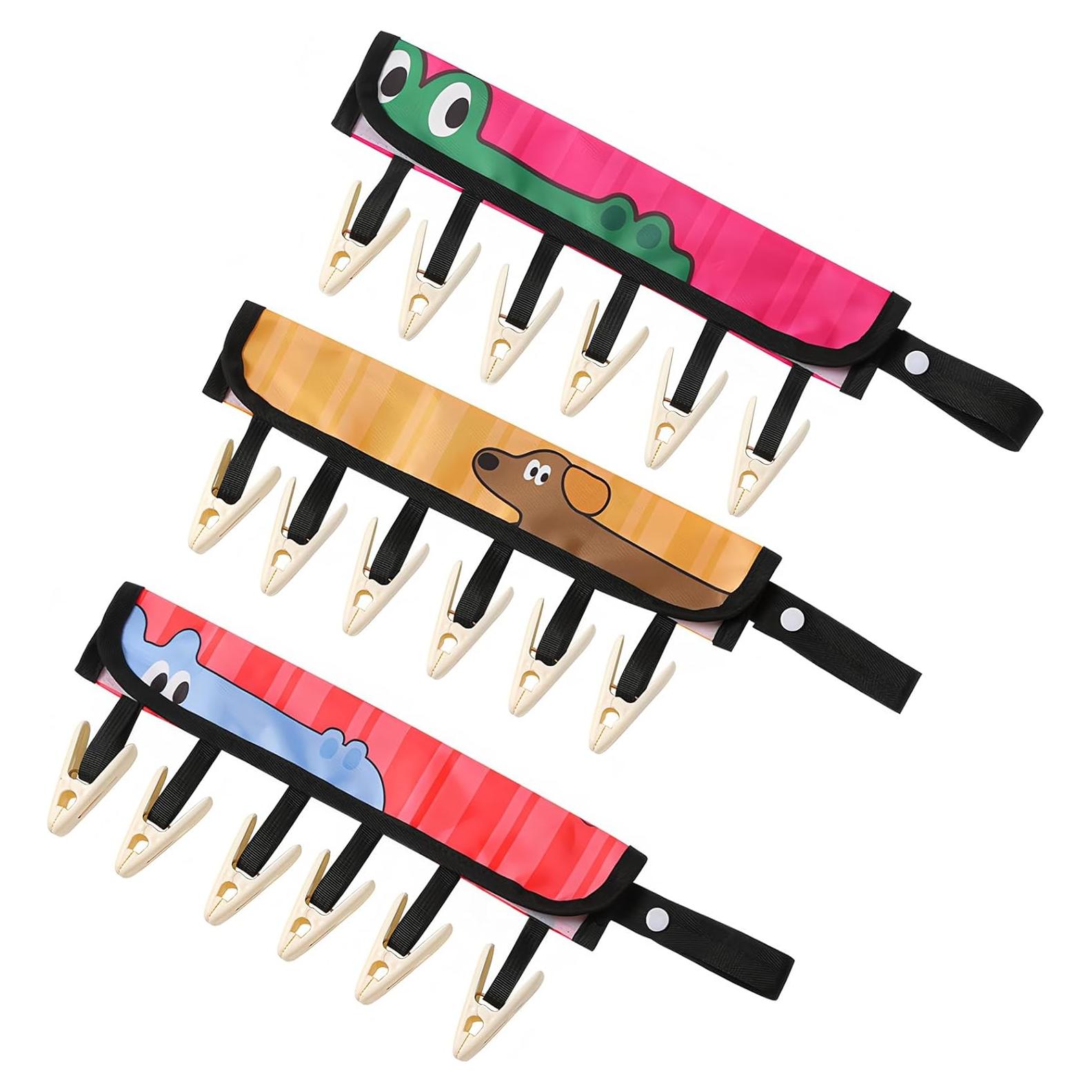 Clips de Percha de Viaje TamBee - 3 Piezas Animales, 6 Clips