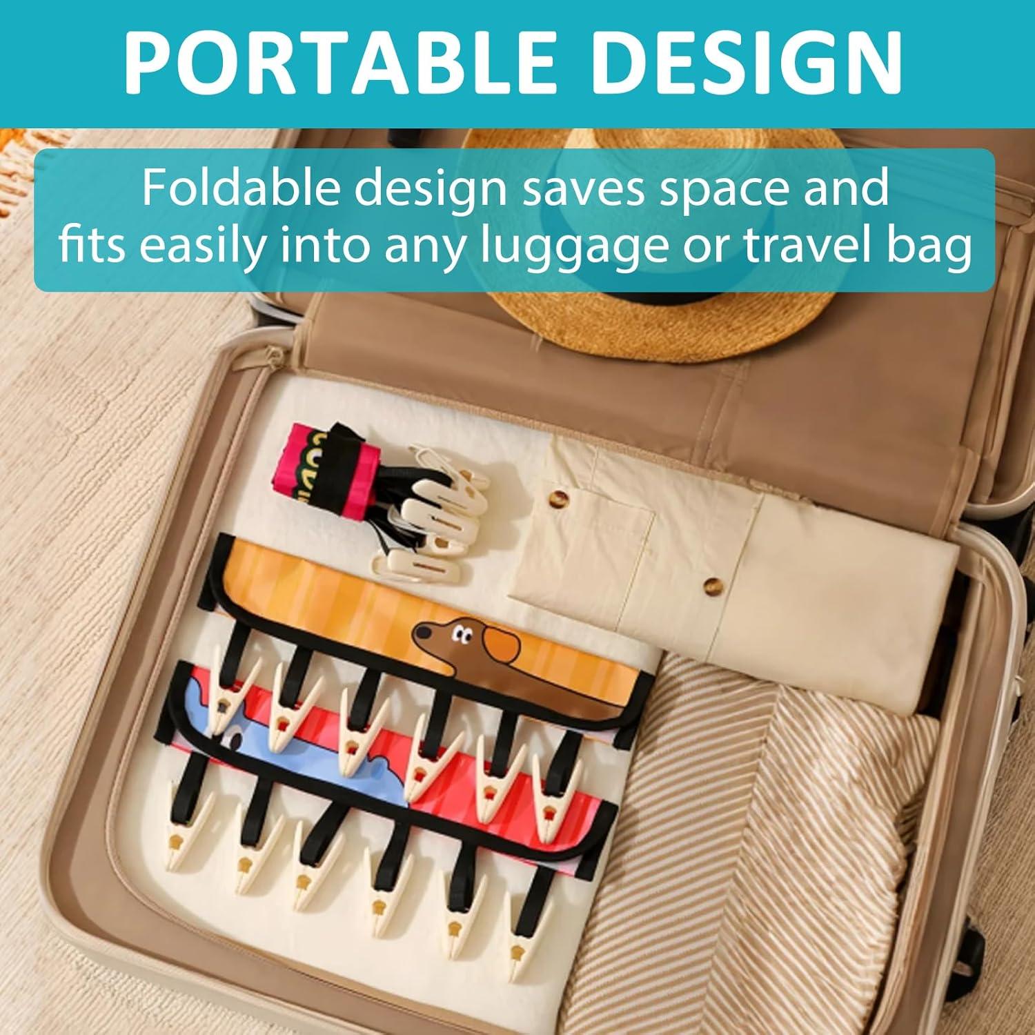 Clips de Percha de Viaje TamBee - 3 Piezas Animales, 6 Clips