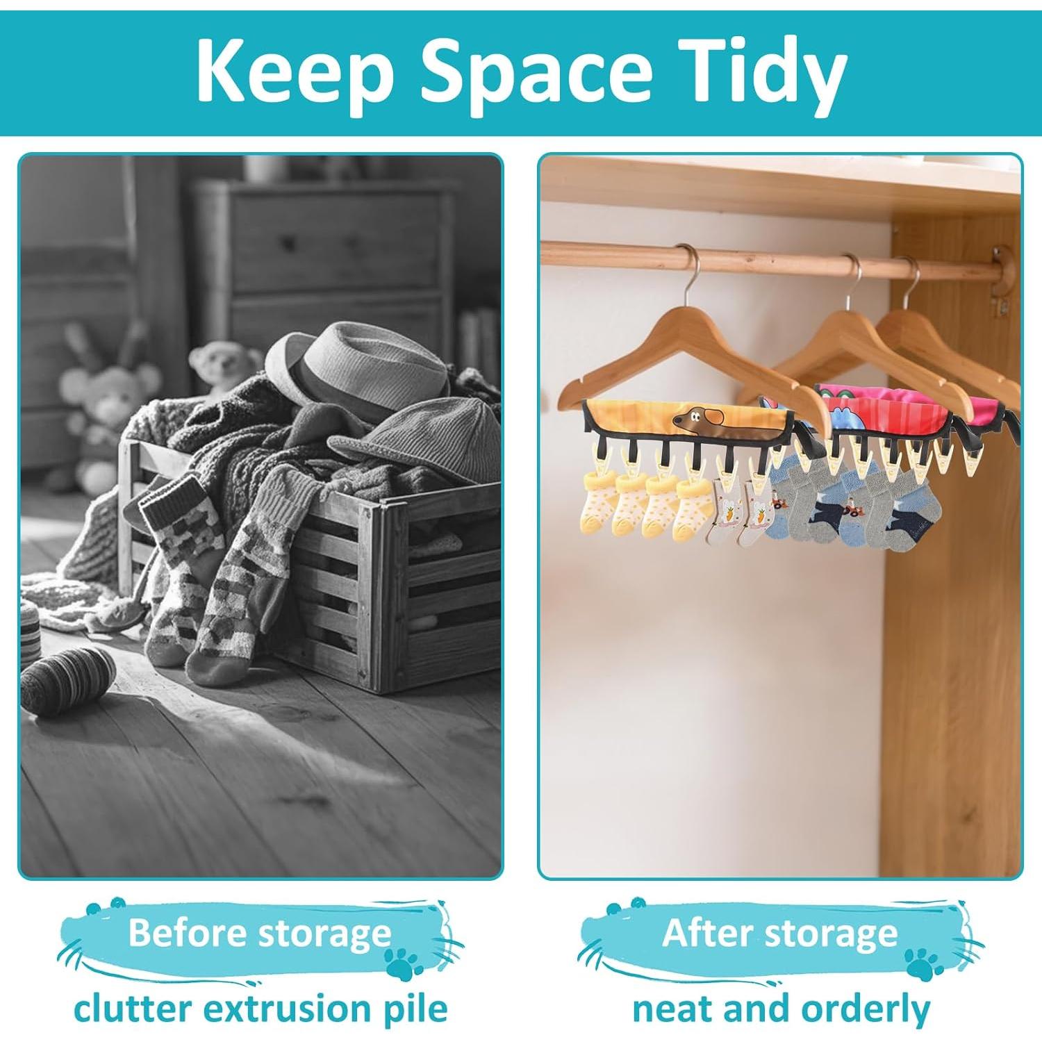 Clips de Percha de Viaje TamBee - 3 Piezas Animales, 6 Clips