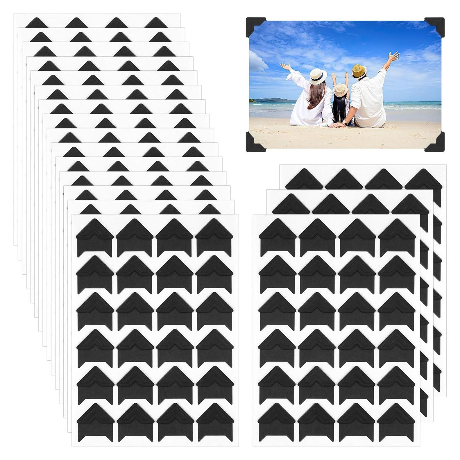 432 Esquinas de Fotos Autoadhesivas PEASUG - Negro