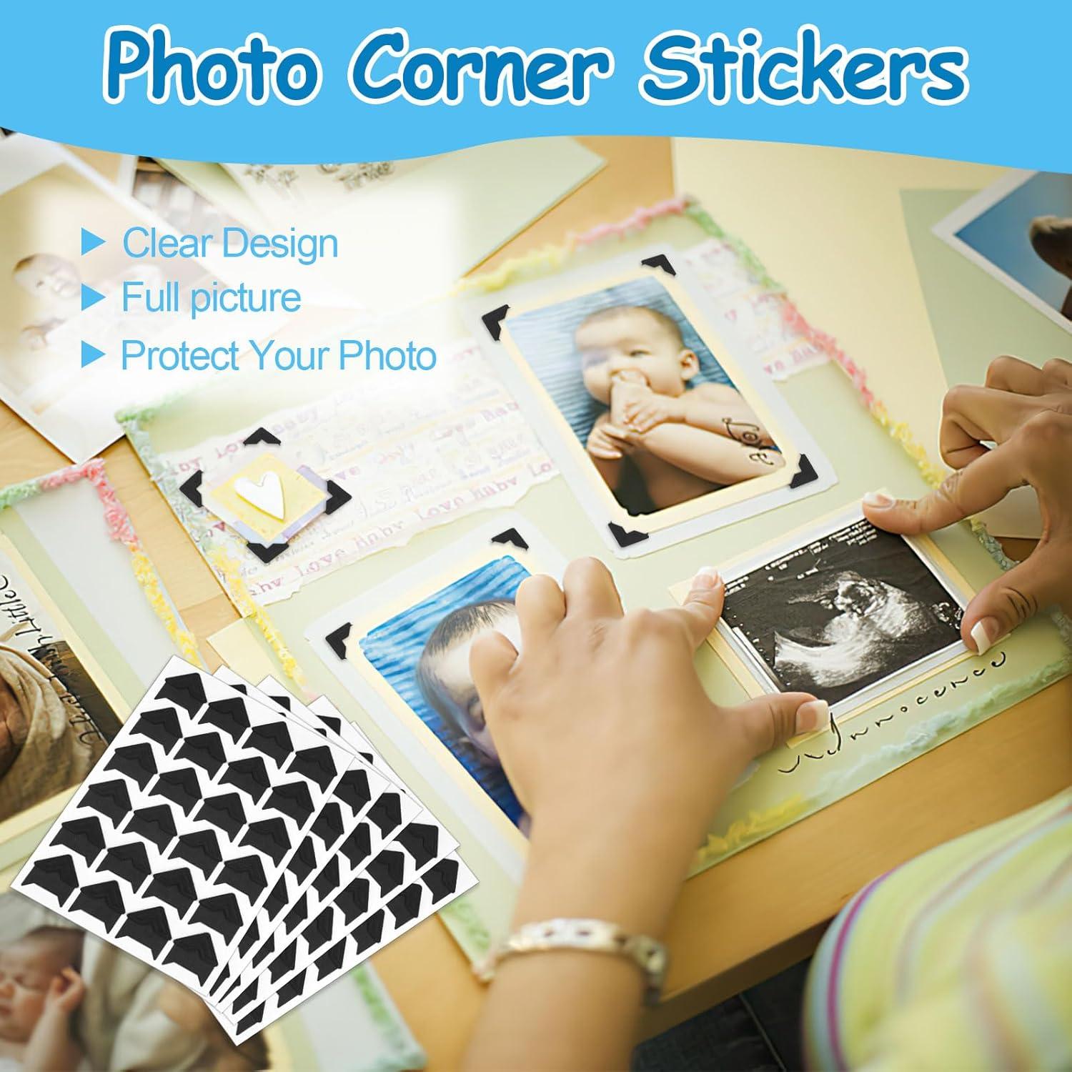 432 Esquinas de Fotos Autoadhesivas PEASUG - Negro