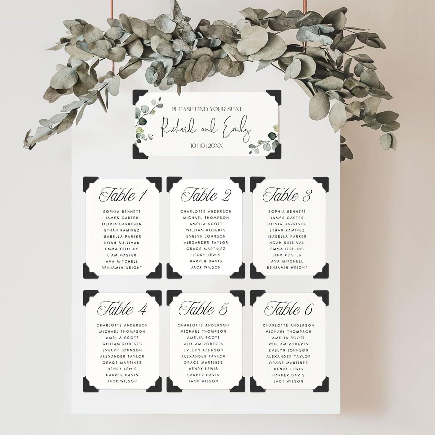 432 Esquinas de Fotos Autoadhesivas PEASUG - Negro