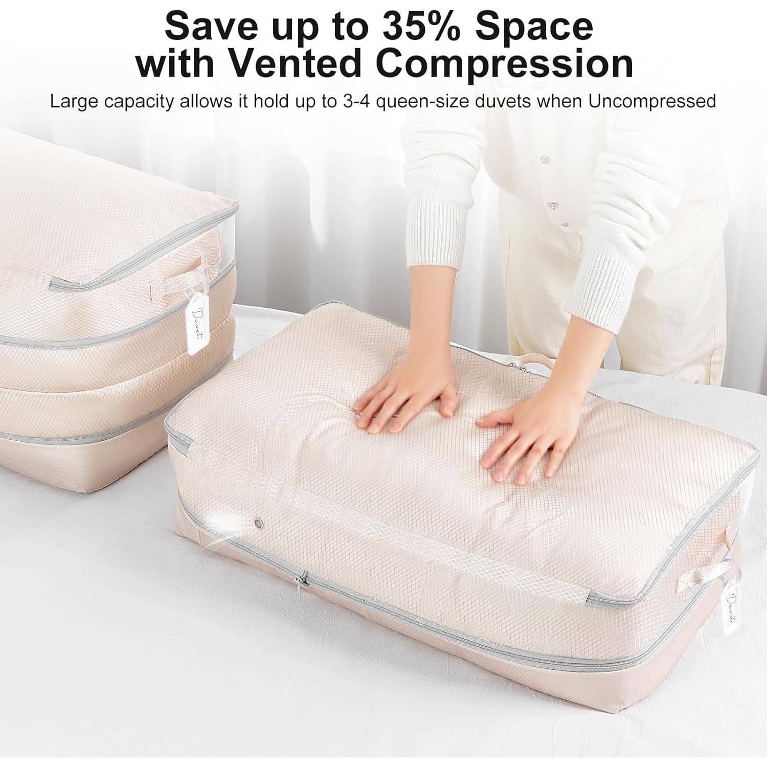 Bolsas de Almacenamiento de Compresión Easortm 2 Paquetes Beige