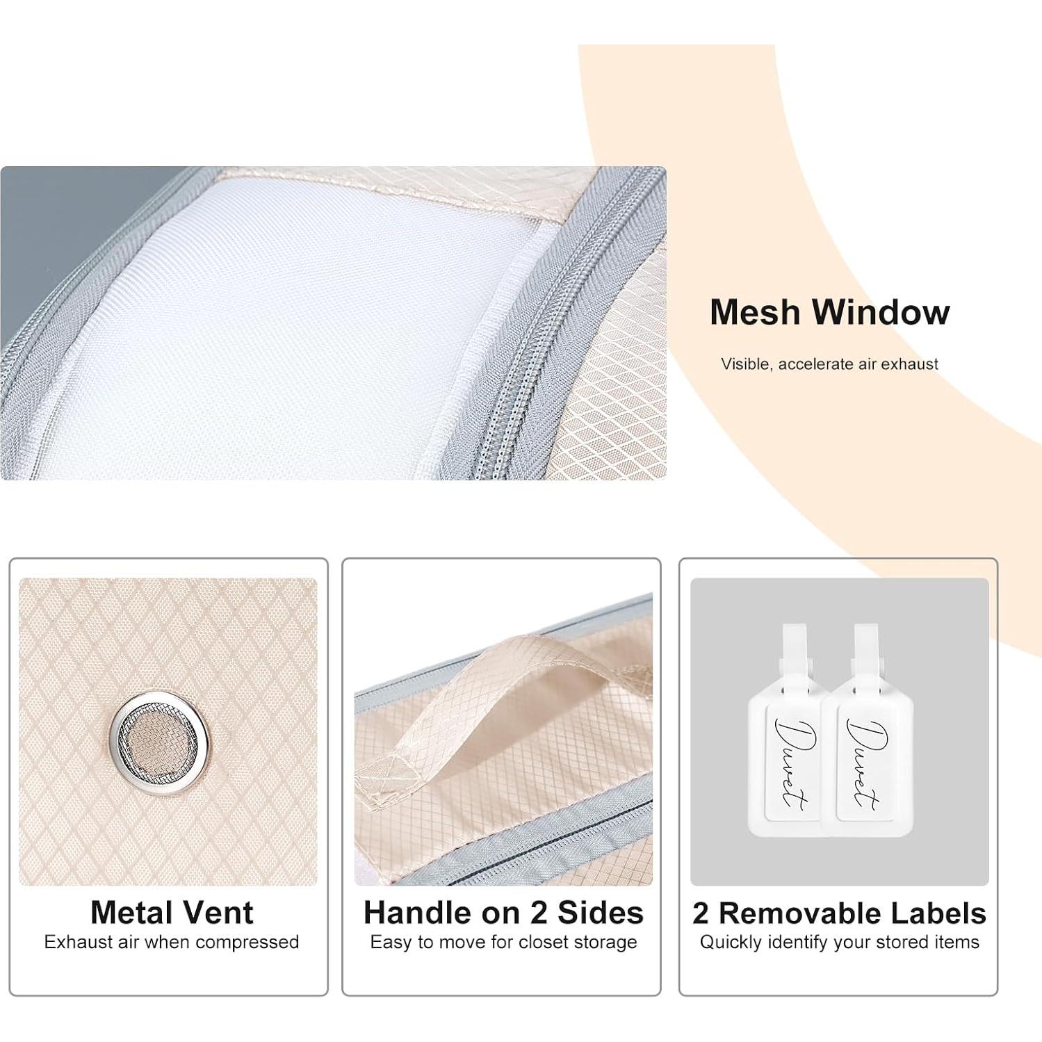 Bolsas de Almacenamiento de Compresión Easortm 2 Paquetes Beige