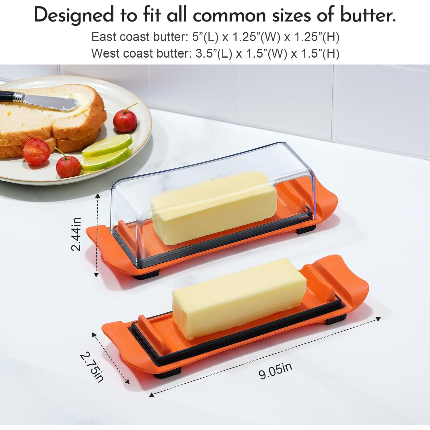 Tazón para Mantequilla Hermético IKOCO Naranja 23x7cm