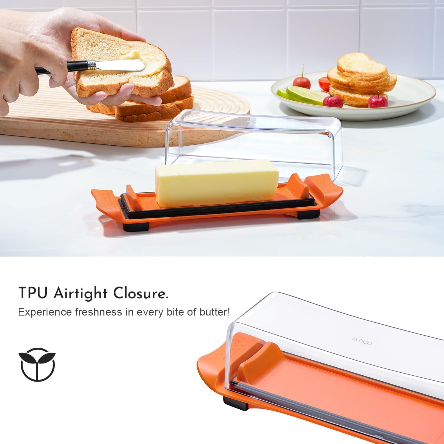 Tazón para Mantequilla Hermético IKOCO Naranja 23x7cm