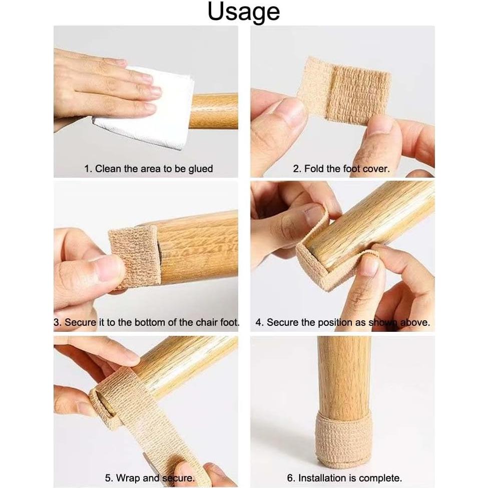 Calcetines Antideslizantes para Patas de Sillas VORTINIOUS 4Pcs Beige