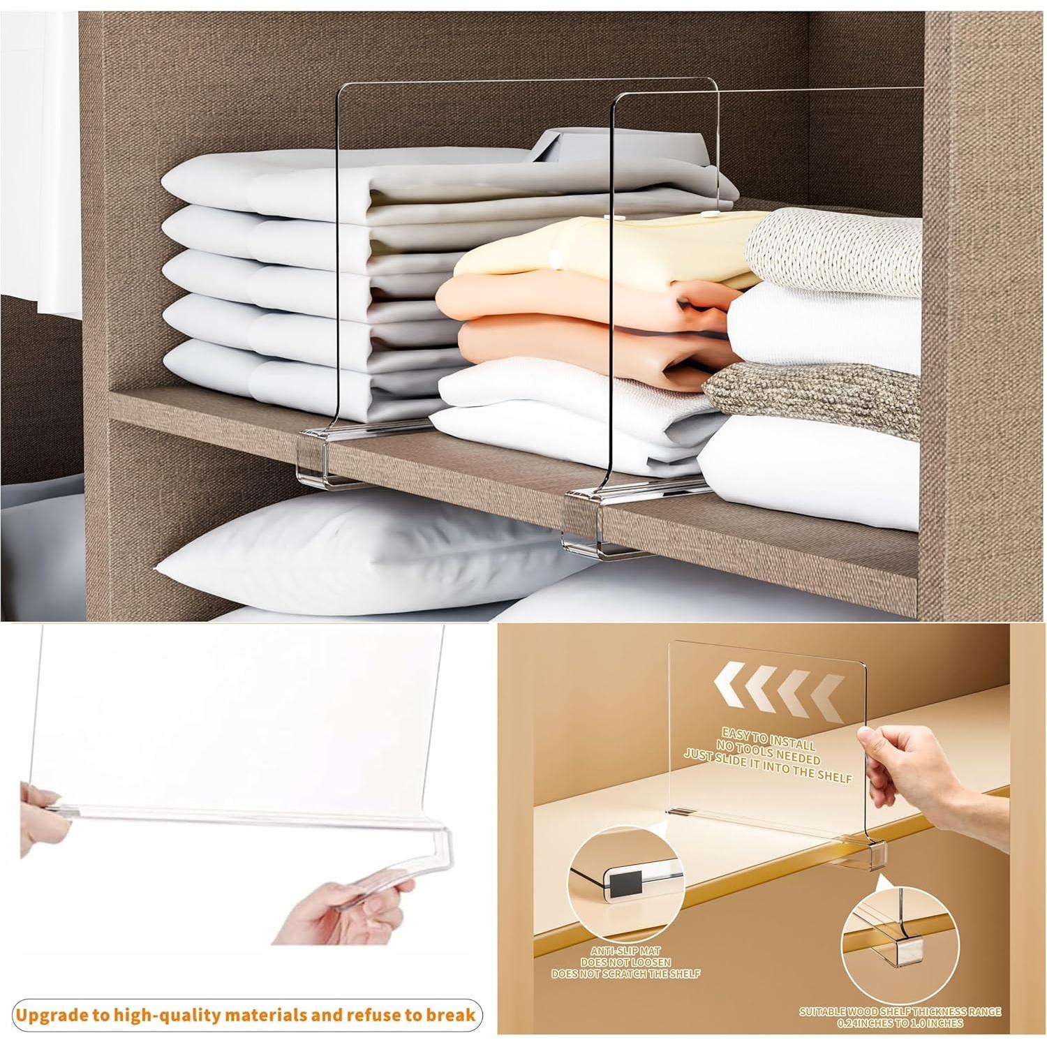 Separadores de Estante Acrílico Yieach 4 Piezas 23.4 cm