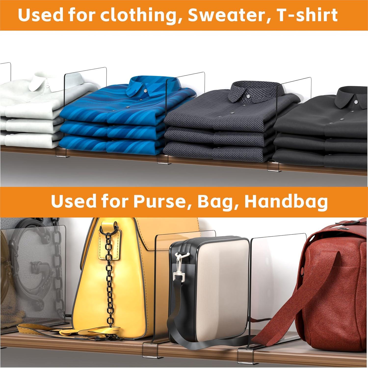 Separadores de Estante Acrílico Yieach 4 Piezas 23.4 cm