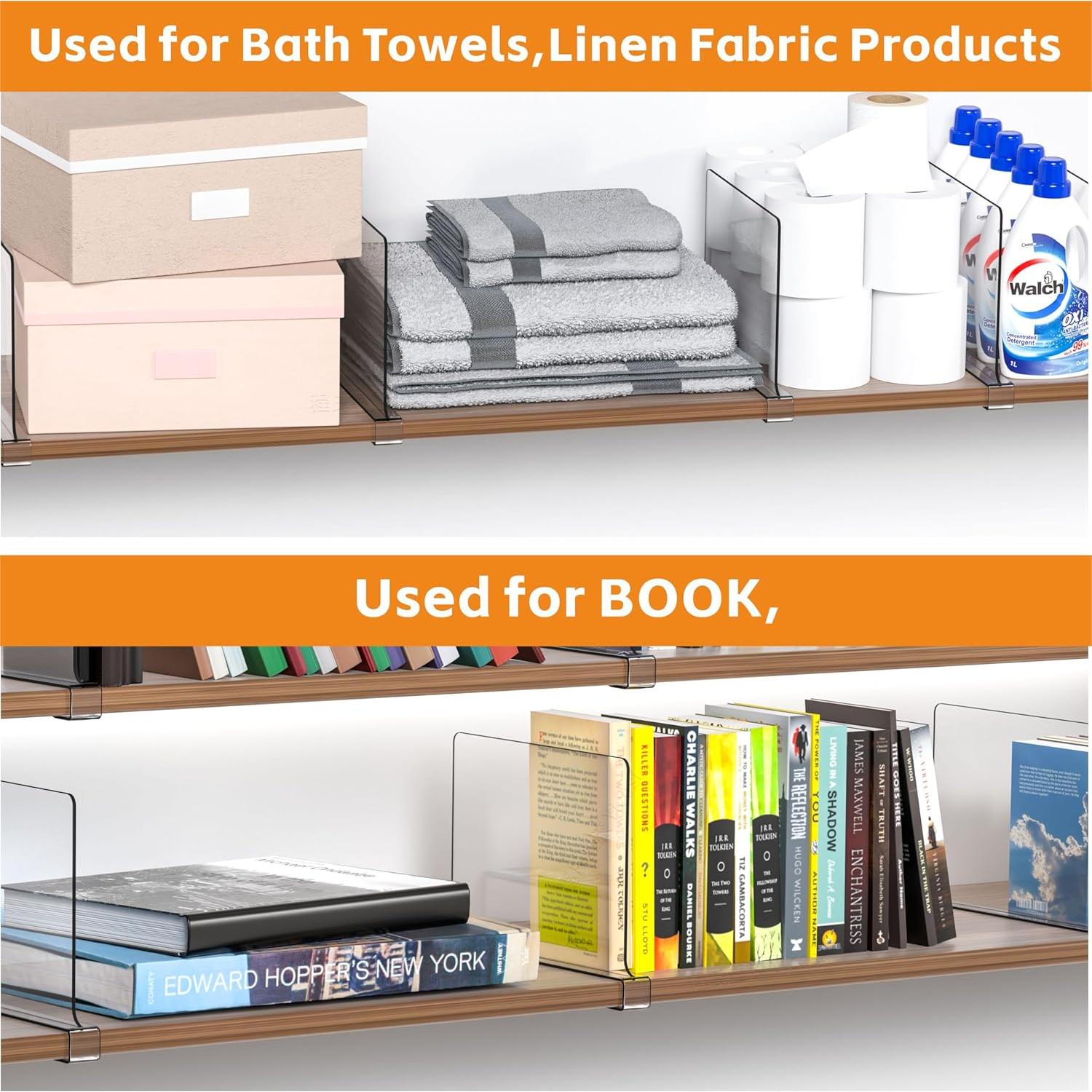 Separadores de Estante Acrílico Yieach 4 Piezas 23.4 cm