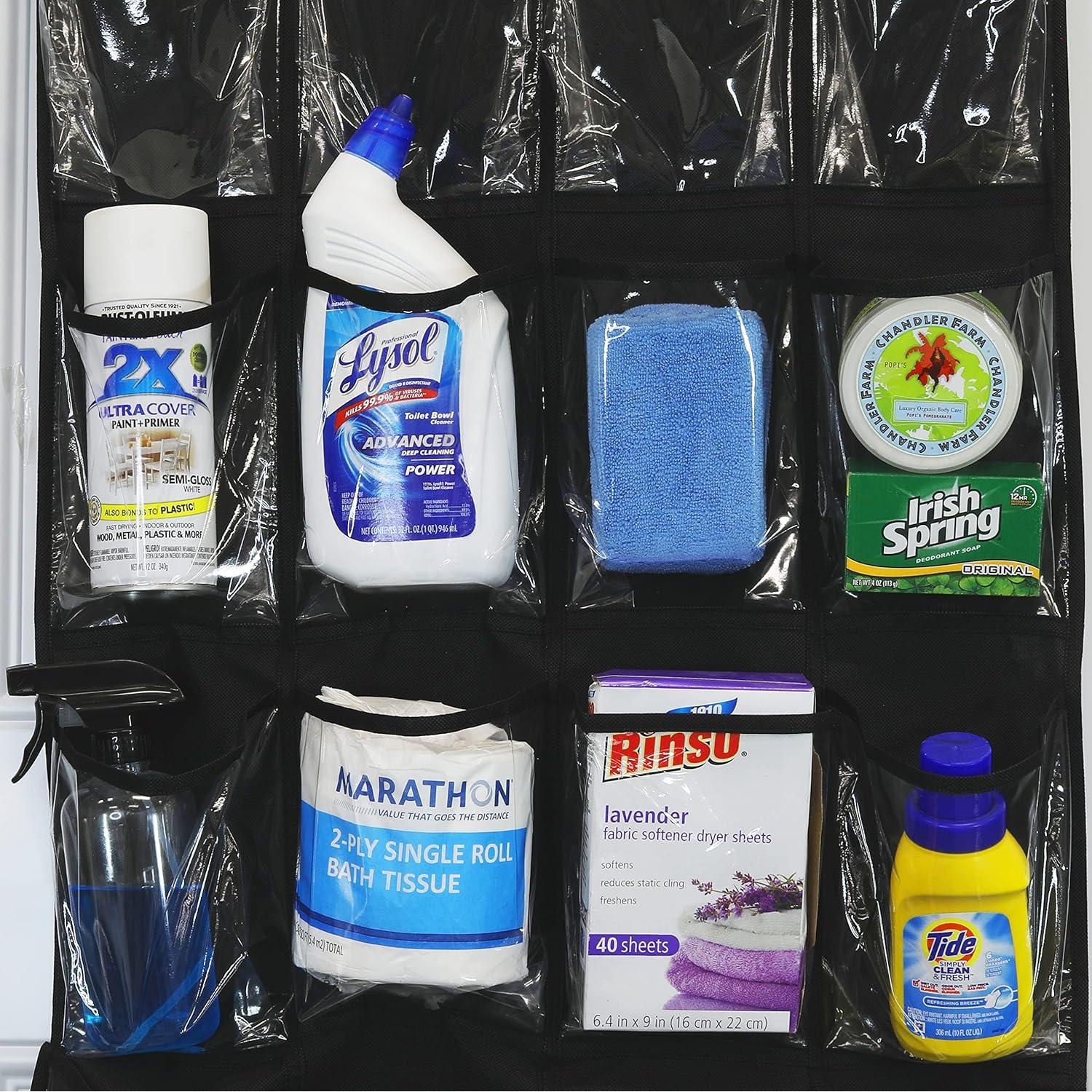 Organizador de Zapatos Colgante Simple Houseware 24 Bolsillos Negro