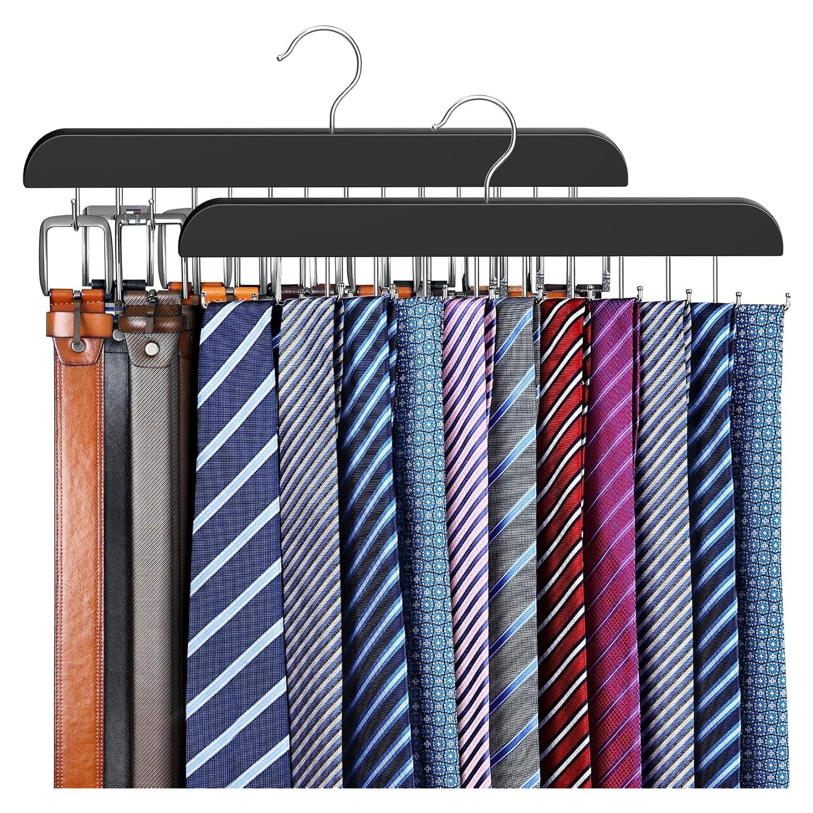 Perchero de Corbatas y Cinturones Resovo 2 en 1 Plegable