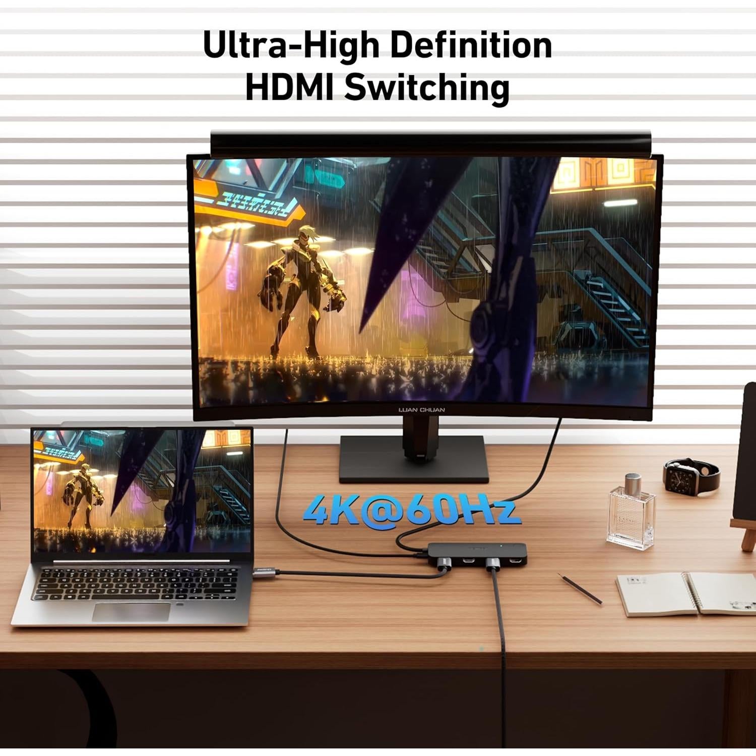 Interruptor HDMI 4 en 1 BENFEI 4K@60Hz 10M Compatible PS5