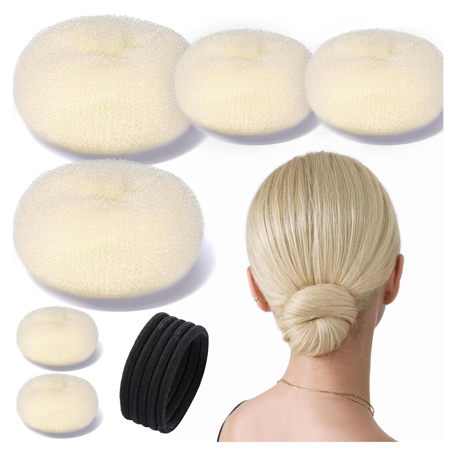 Juego de Formadores de Moños Teenitor - 6 Donuts Beige