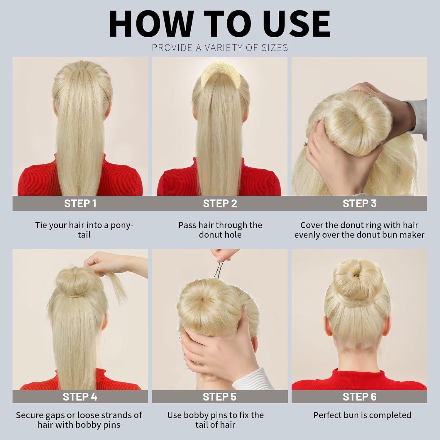 Juego de Formadores de Moños Teenitor - 6 Donuts Beige