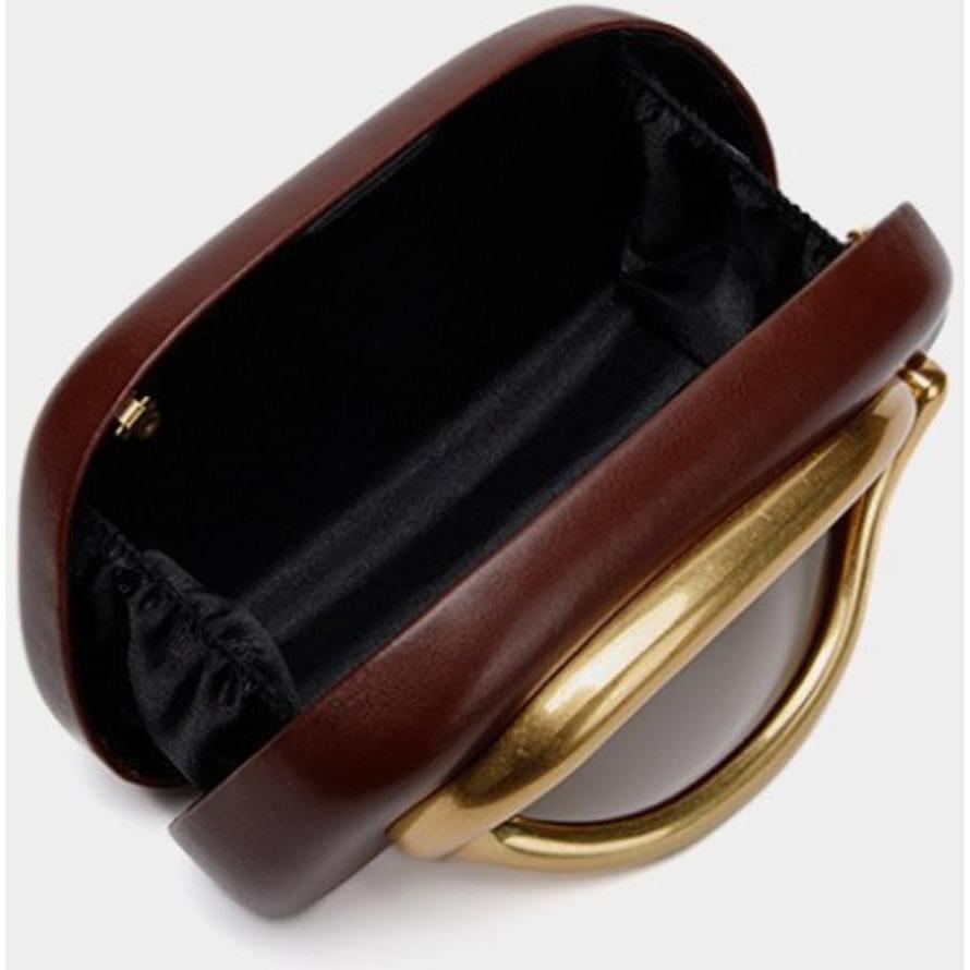 Bolso de mano de noche PU Beige Jusavie con decoración metálica