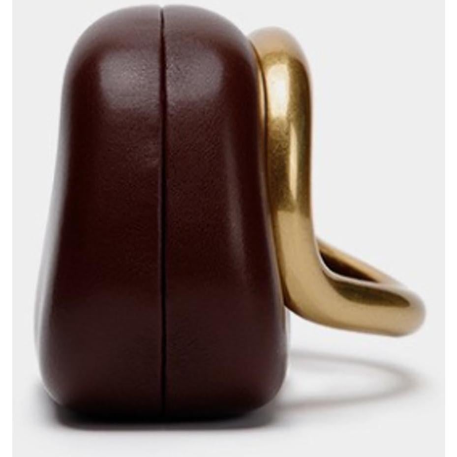 Bolso de mano de noche PU Beige Jusavie con decoración metálica