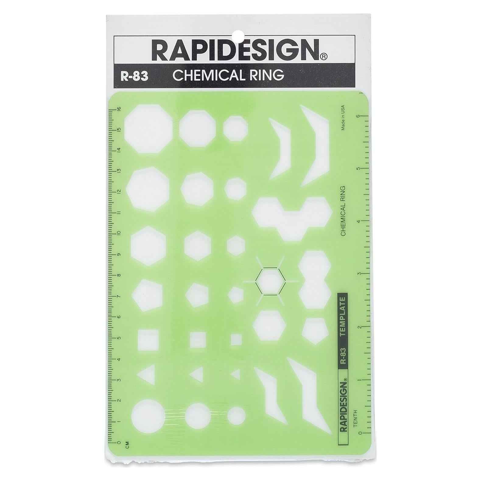 Plantilla de Anillos Químicos Rapidesign R83 20.3x12.7cm