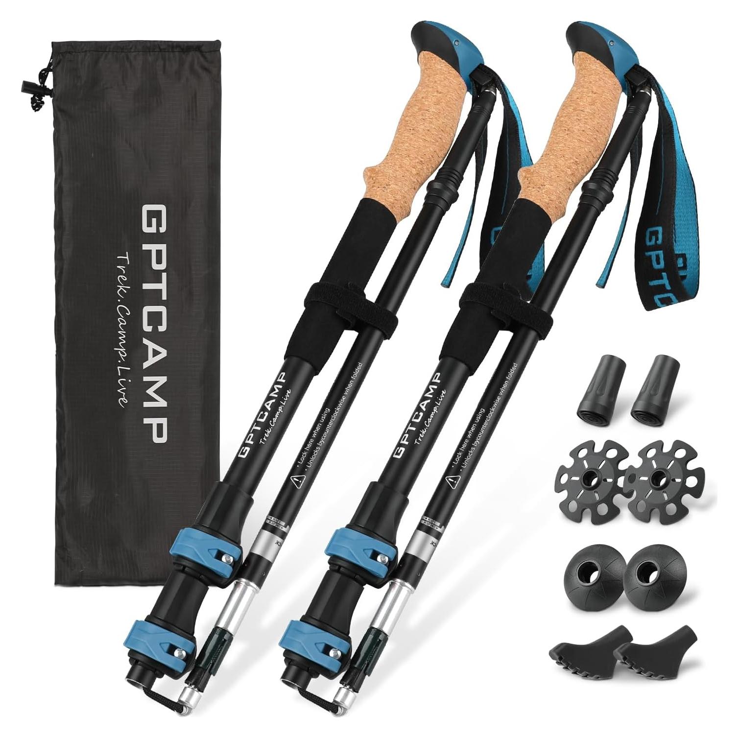 Bastones de Senderismo GPTCAMP GP-TRZ04-LB Plegables 2pc