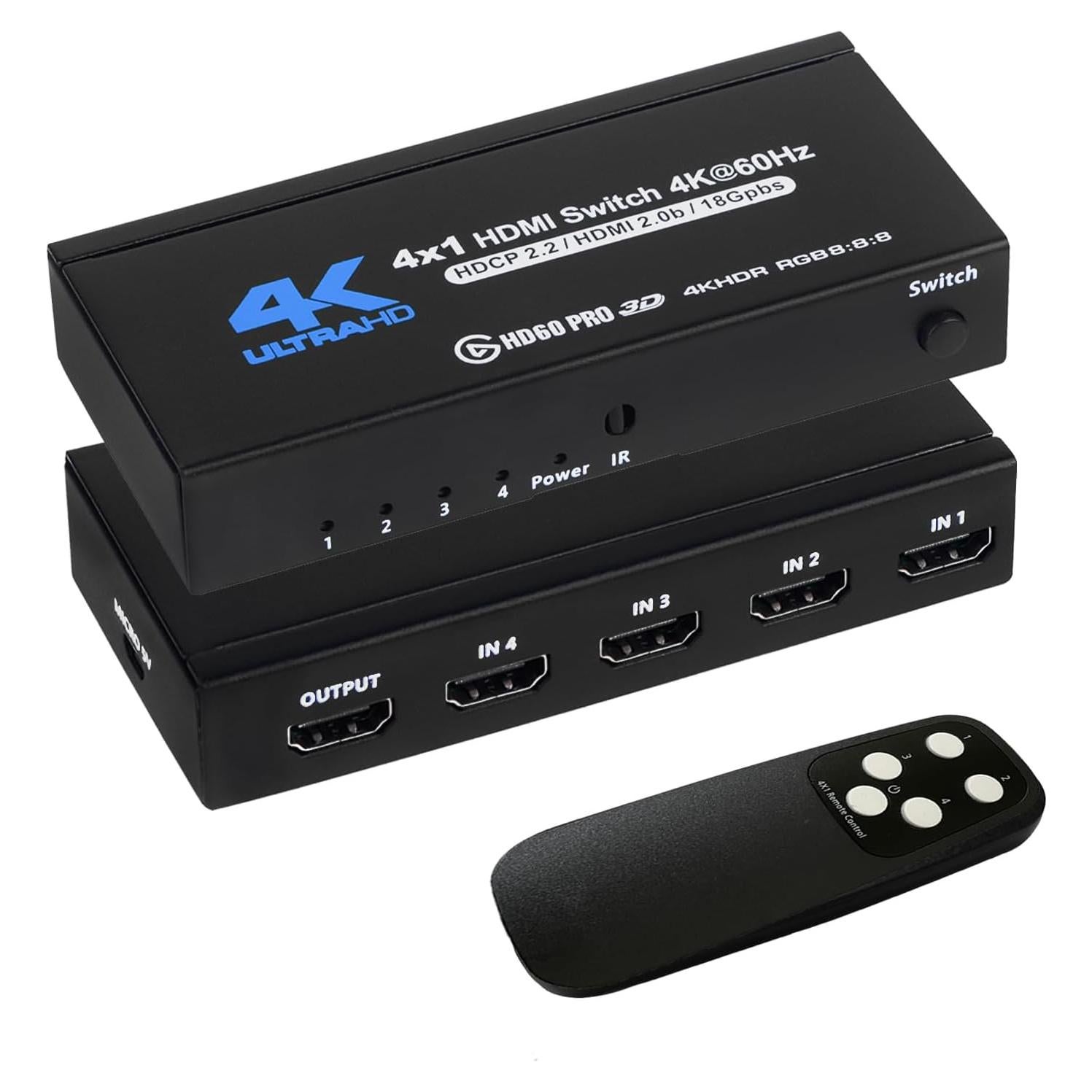 Conmutador HDMI 4K 4x1 Anber-Tech Control Remoto 60Hz