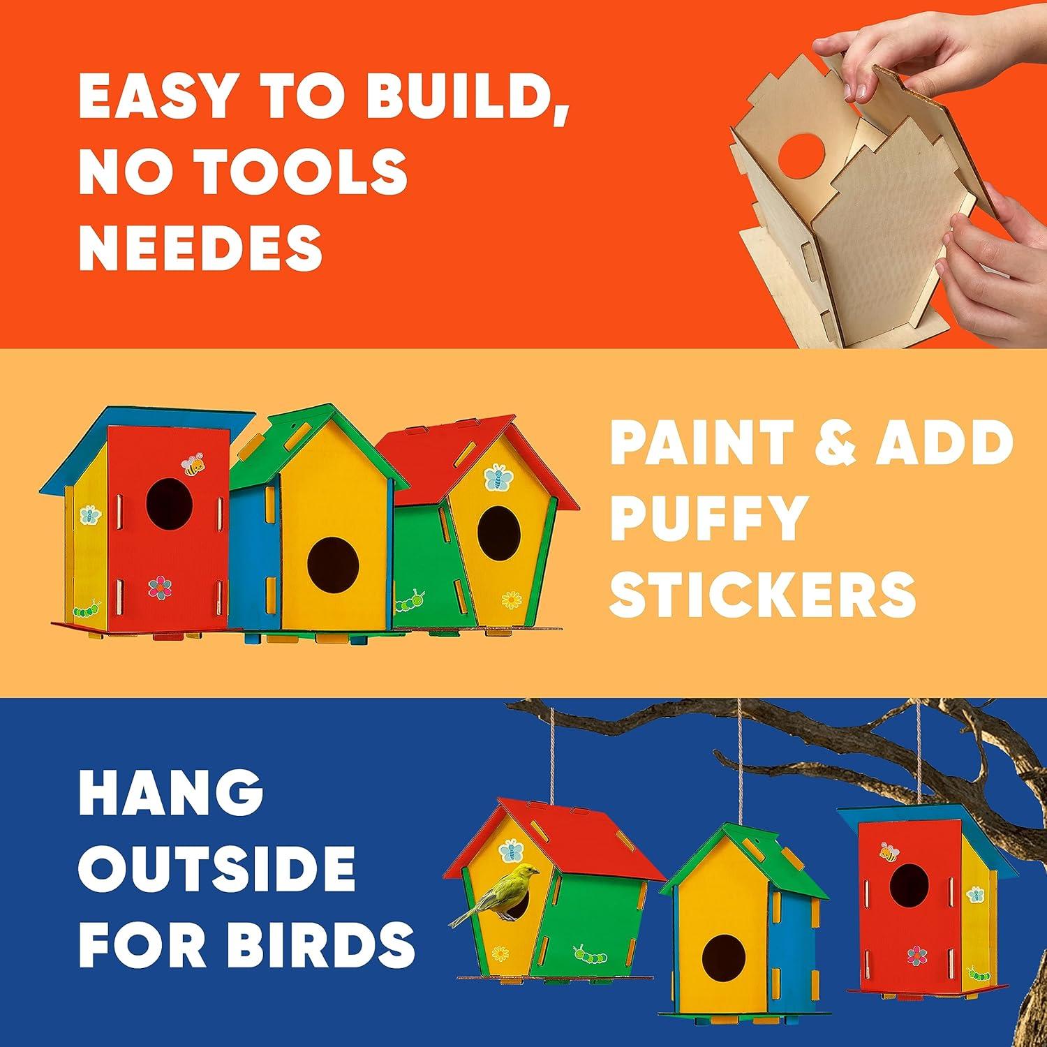 Kit de Manualidades para Niños - 9 Casas de Madera CRAFTY HAPPITOYS