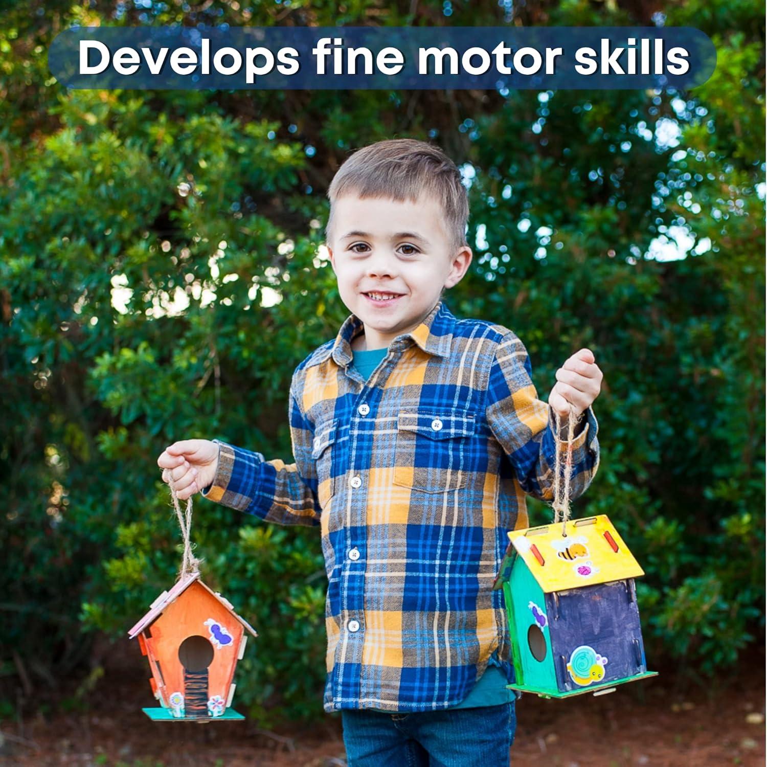 Kit de Manualidades para Niños - 9 Casas de Madera CRAFTY HAPPITOYS