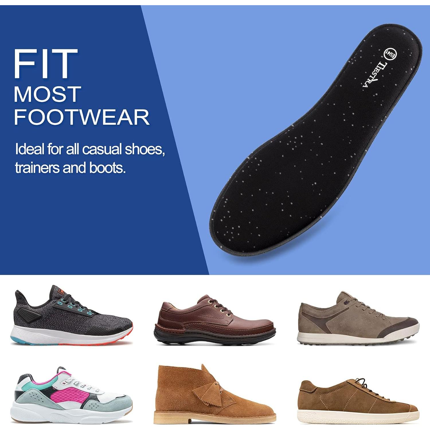 3 Pares de Plantillas de Espuma de Memoria TIESTRA para Mujeres