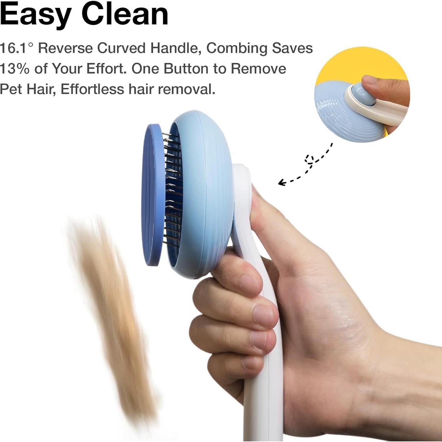 Cepillo Autolimpiante para Mascotas GULIGULI Azul 20.3cm