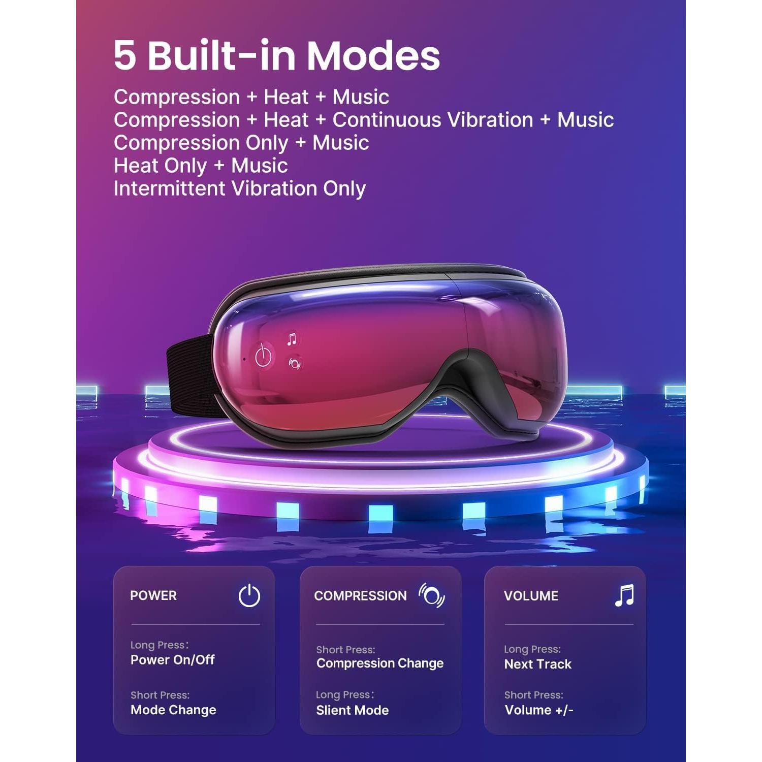 Masajeador de Ojos RENPHO EM001 con Calor y Bluetooth