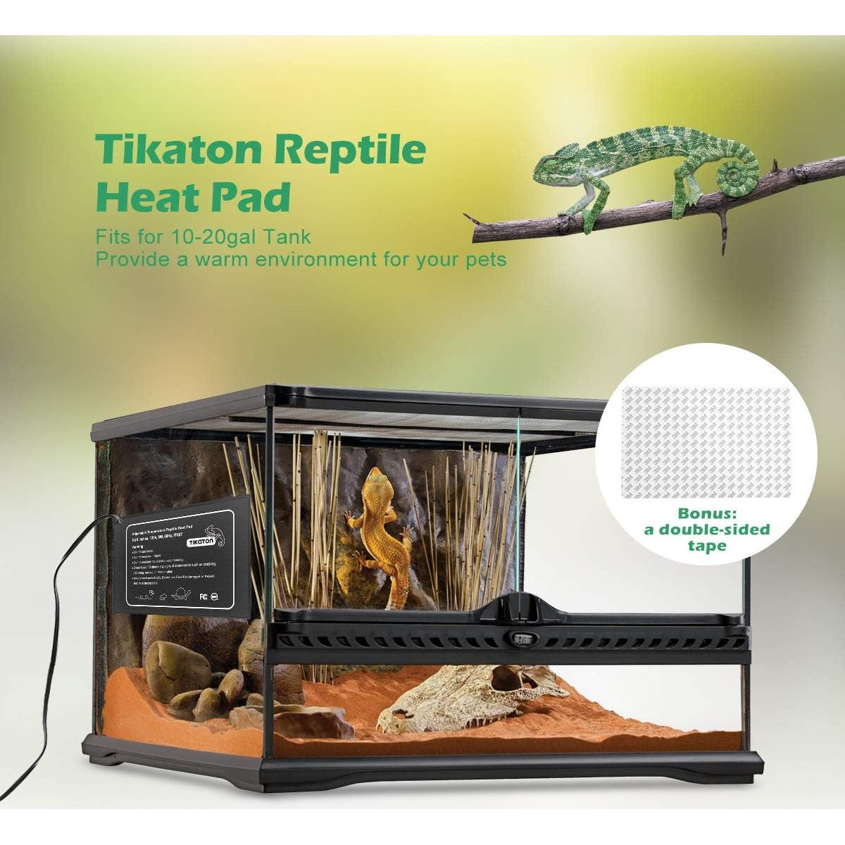 Pad de Calor para Reptiles Tikaton - Calentador Ajustable 15.24x20.32cm