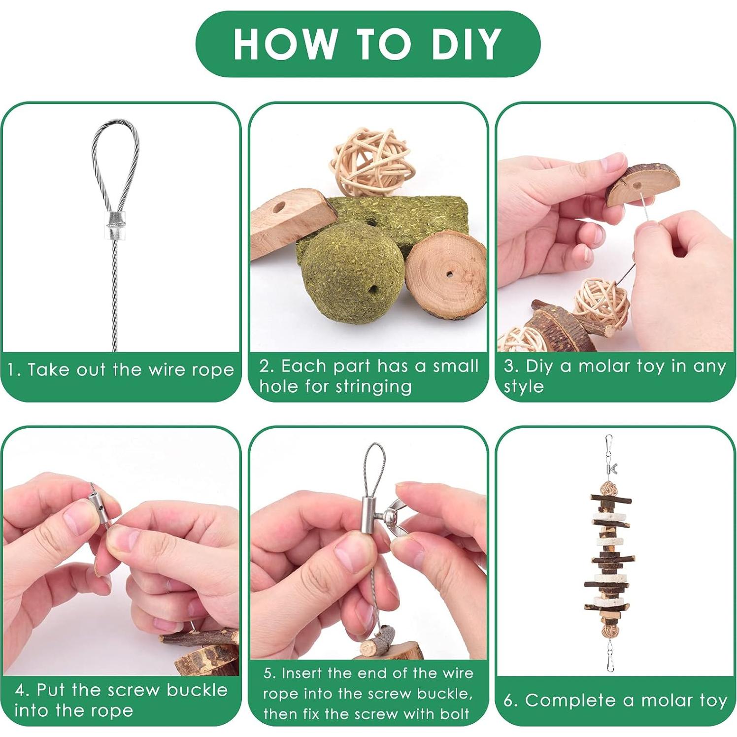 KATUMO Kit de Juguetes para Roedores 74 PCS - Masticación DIY