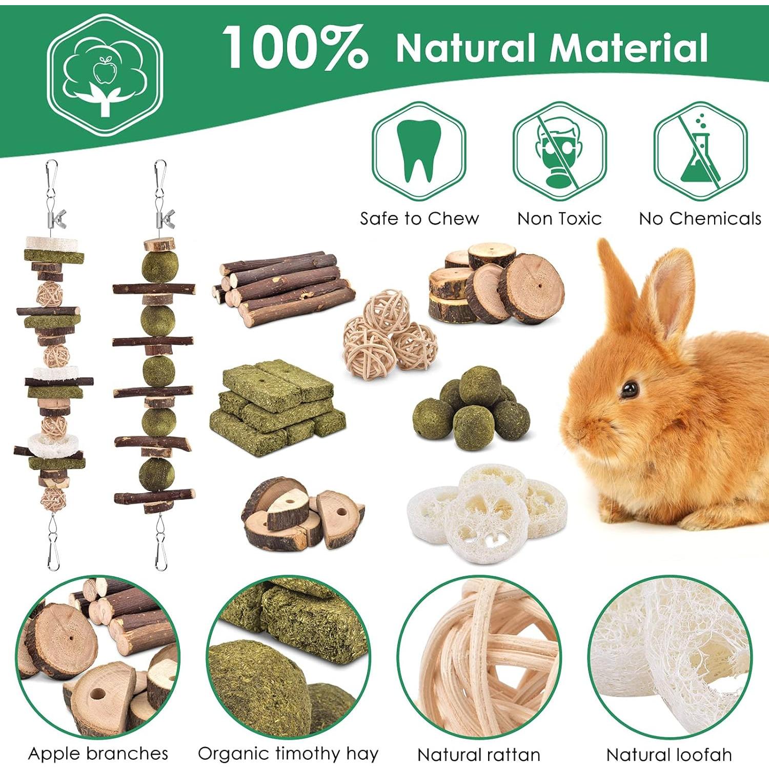 KATUMO Kit de Juguetes para Roedores 74 PCS - Masticación DIY