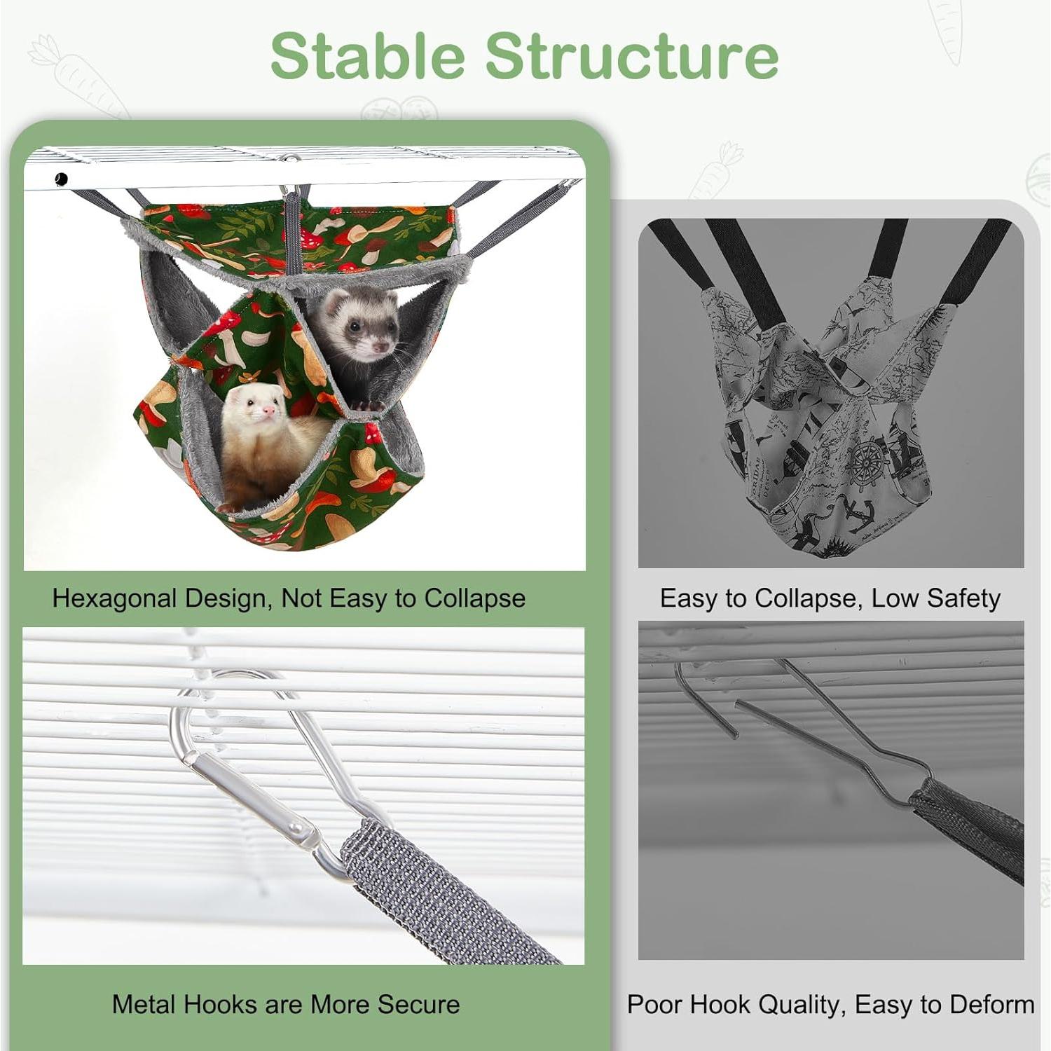 Hamaca para Hurones Glittme 3 Capas Suave y Lavable