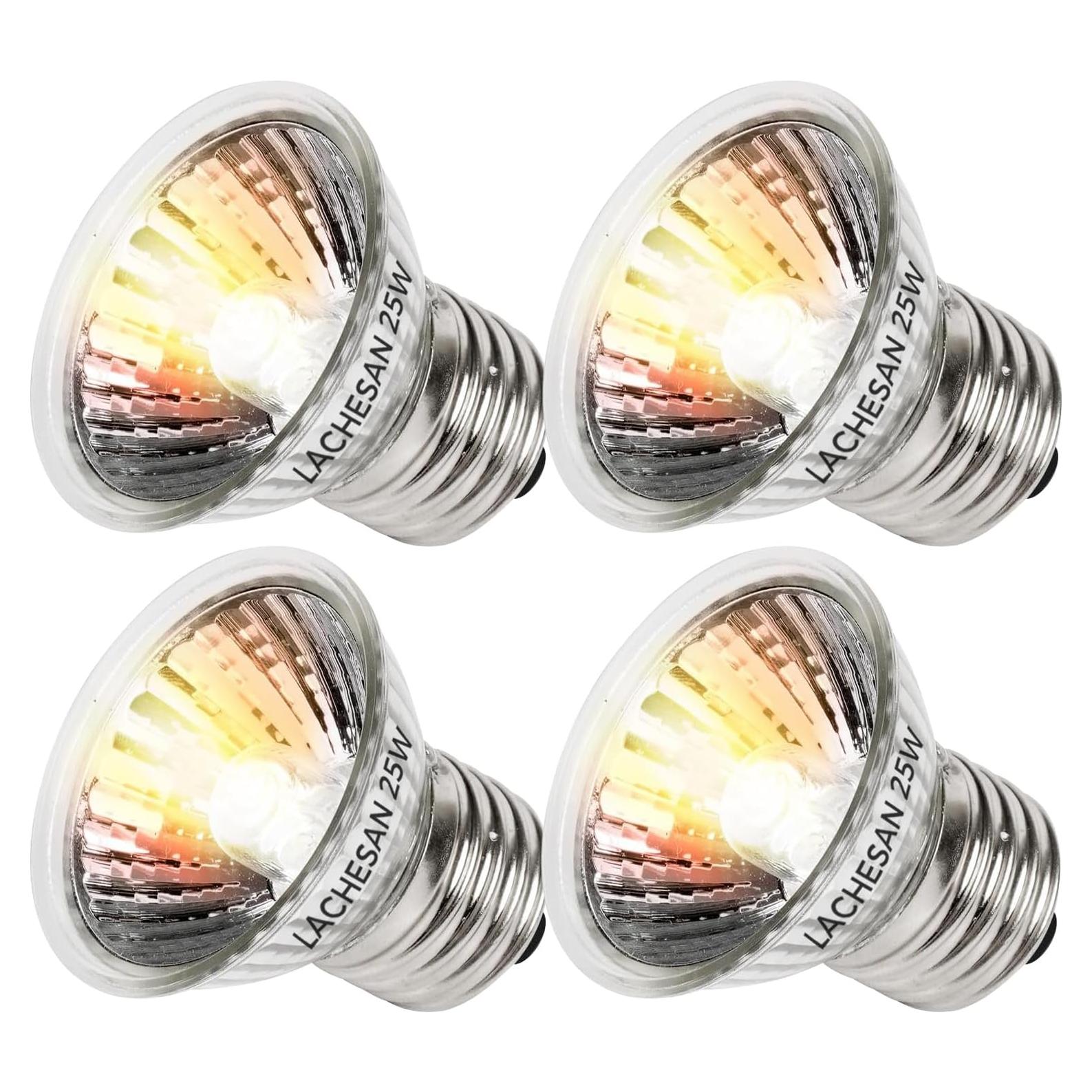 Paquete de 4 Bombillas UVA 25W Lachesan para Reptiles y Anfibios