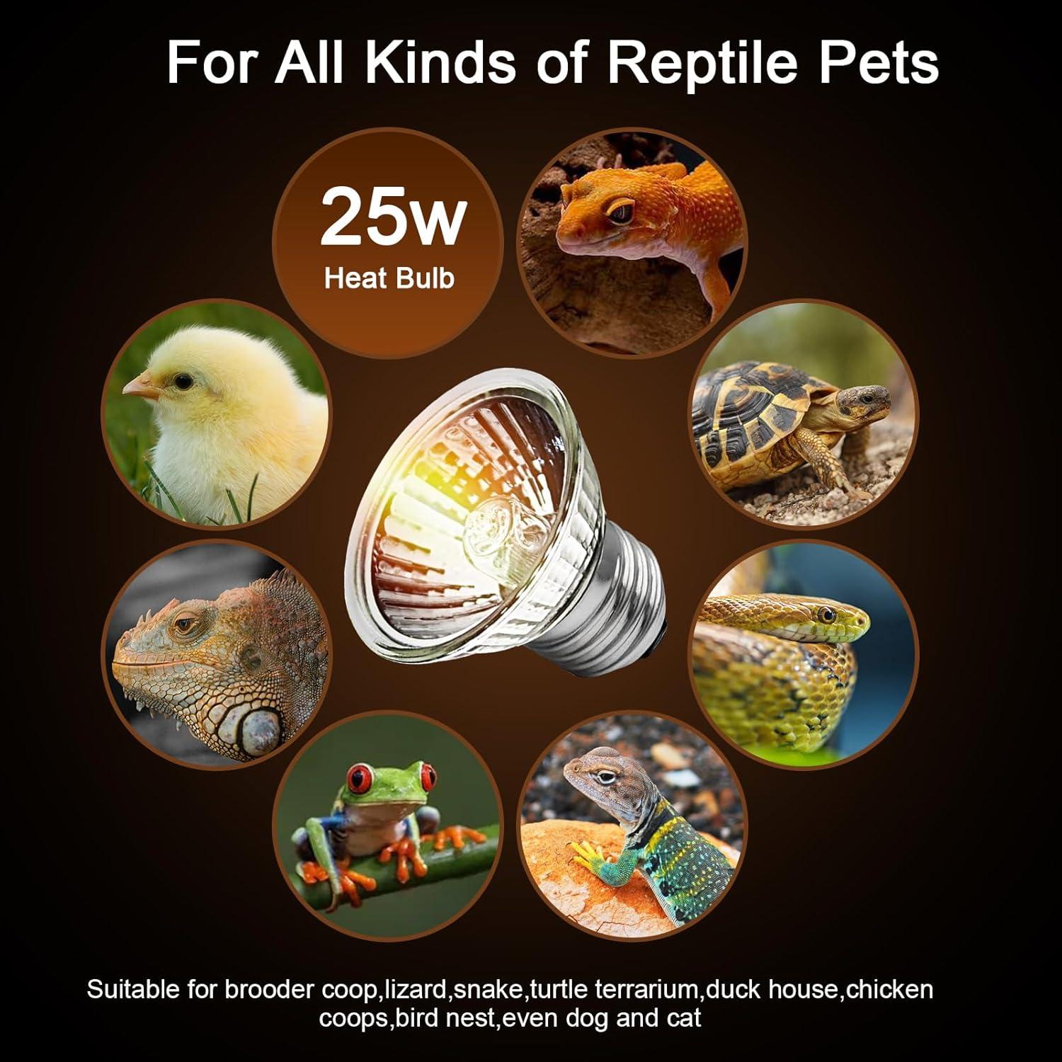 Paquete de 4 Bombillas UVA 25W Lachesan para Reptiles y Anfibios