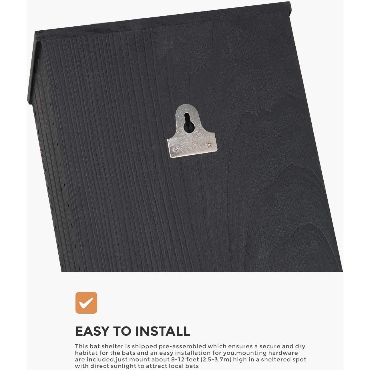 Casa Refugio para Murciélagos INCLY Madera Cedro Negra 2 Cámaras