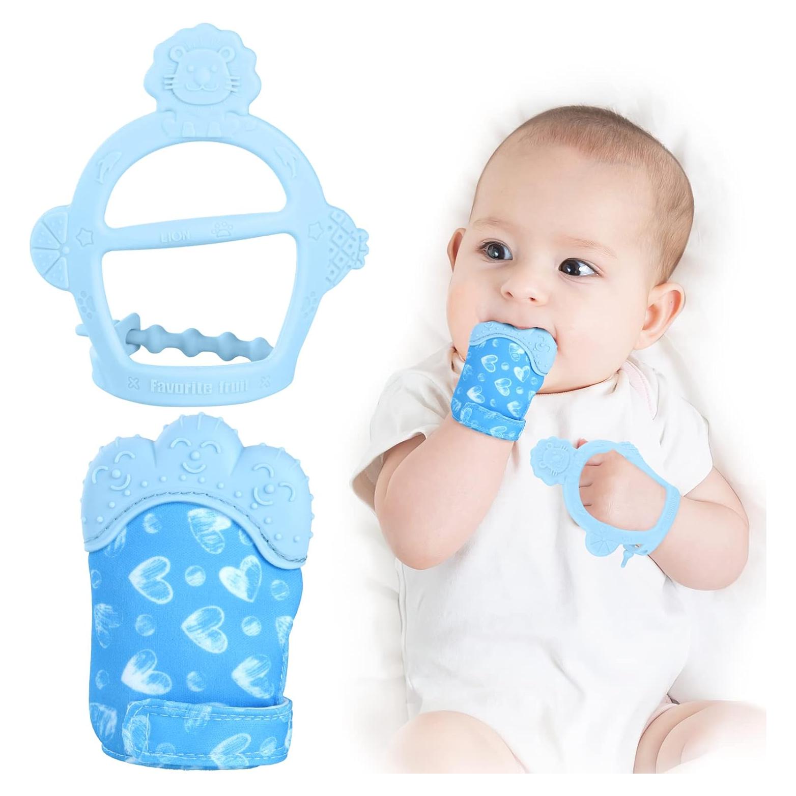 Mitones de Dentición Vicloon para Bebés - Silicona Segura 2Pcs