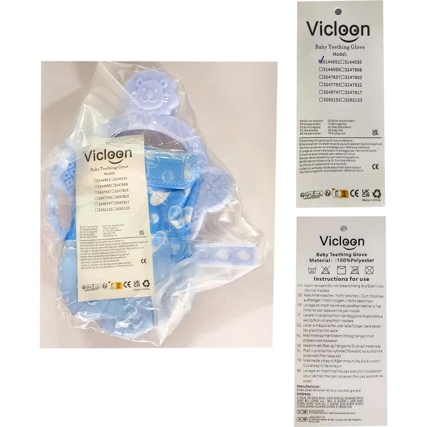 Mitones de Dentición Vicloon para Bebés - Silicona Segura 2Pcs