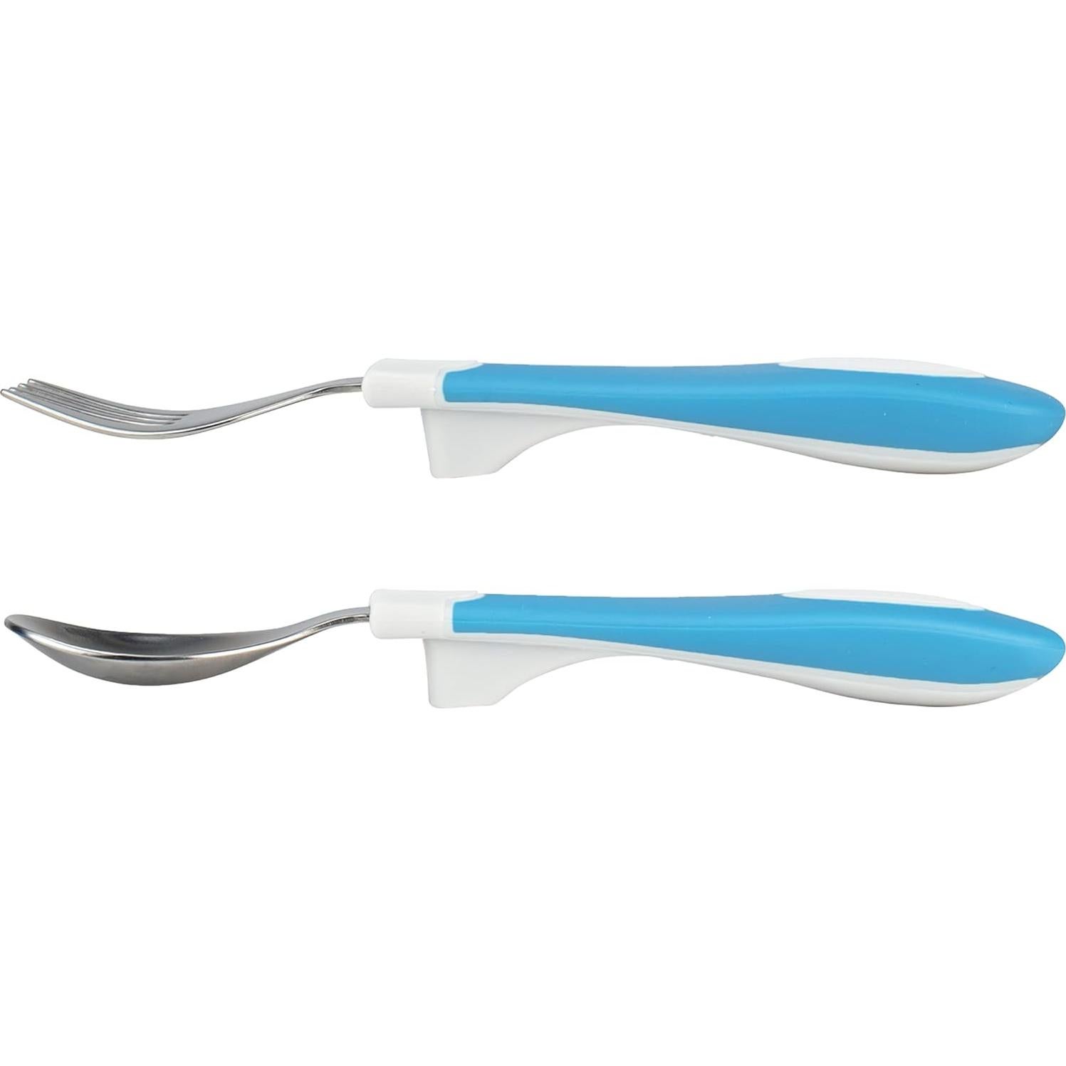 Juego de Cuchara y Tenedor Dr. Brown's Azul 12m+ Antideslizante